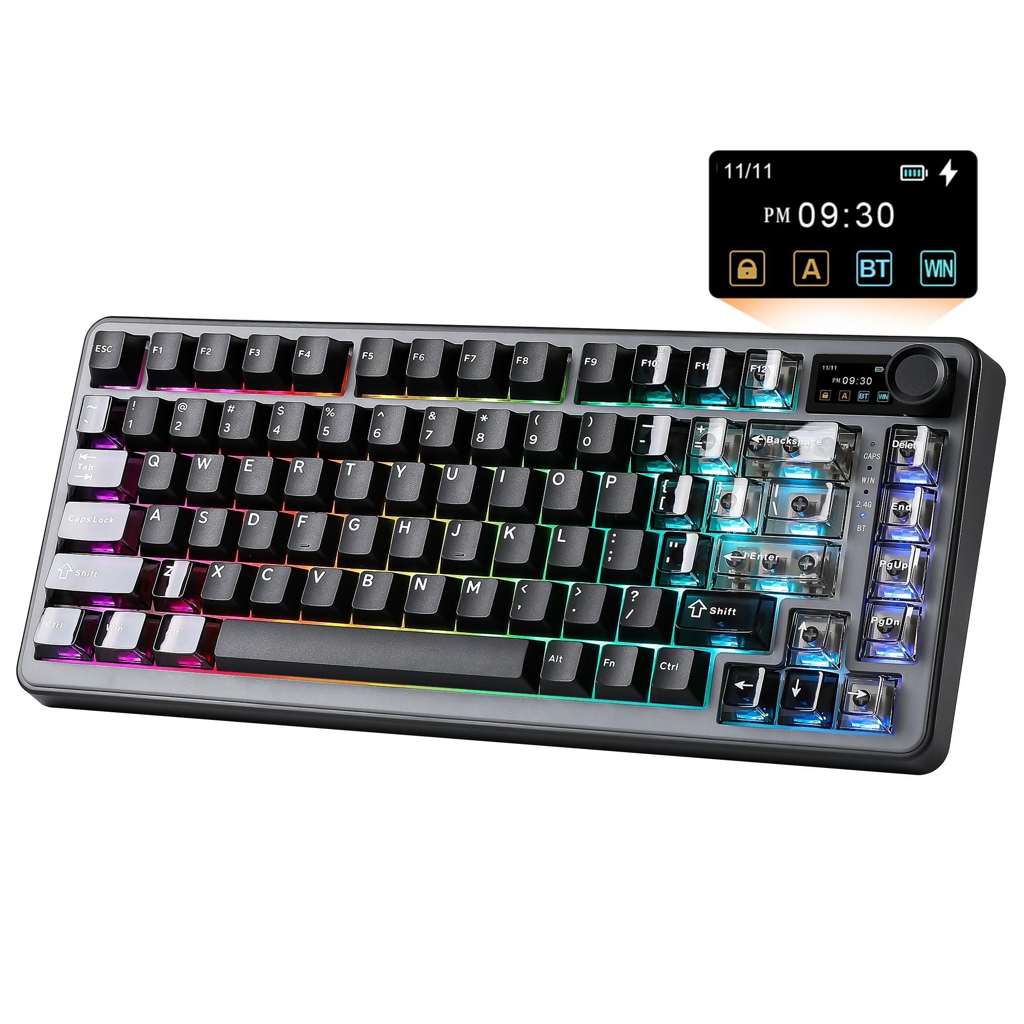 YUNZII B75 PRO MAX QMK/VIA Knob TFT Screen Wireless Mechanical Keyboard