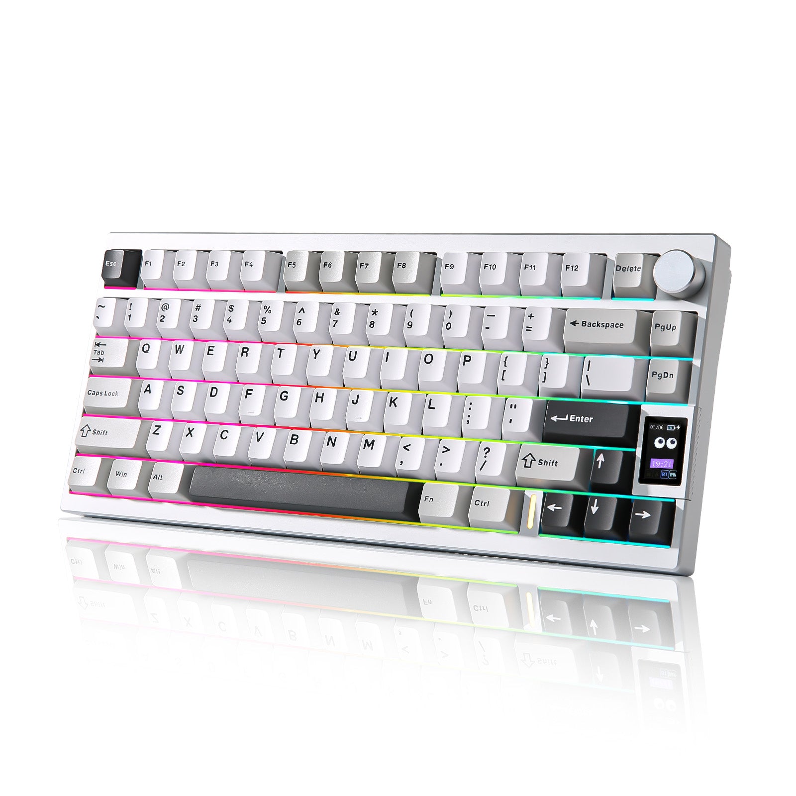 YUNZII AL80 QMK Aluminum Wireless Mechanical Keyboard with LCD Screen