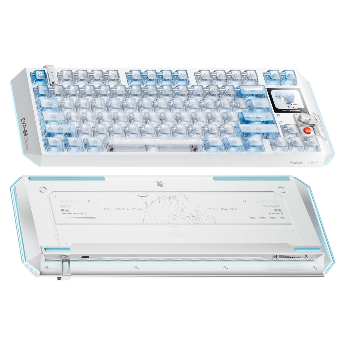 MelGeek Centauri 80 Evangelion Wired Custom HE Gaming Keyboard - EVA-00 Rei Ayanami Limited Edition