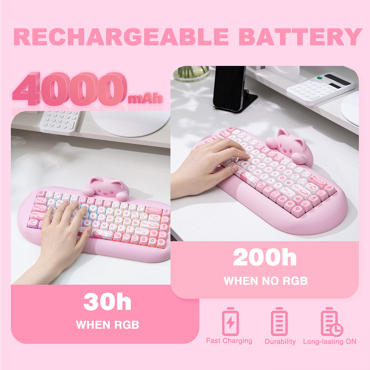 YUNZII C68 Meow Tri-Mode Hot-Swap Hi-Fi Wireless Mechanical Keyboard (Milk Switch)