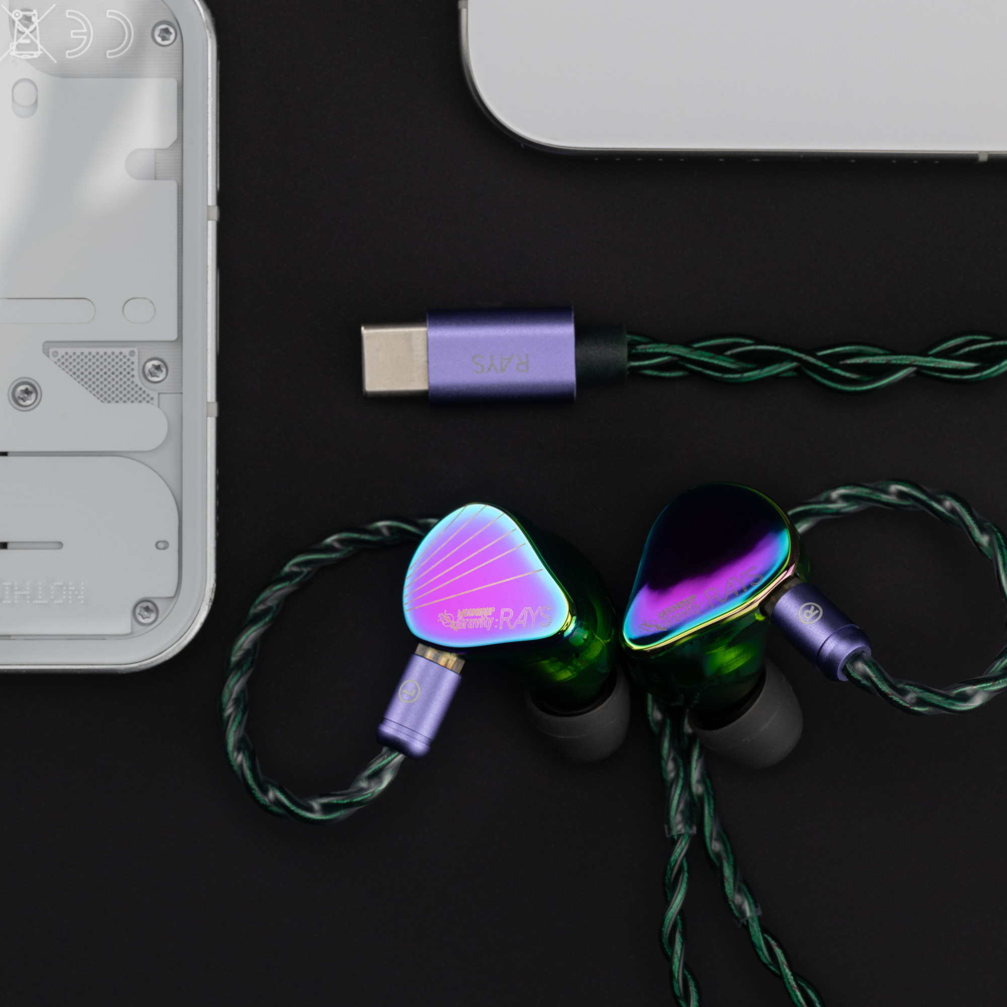 MOONDROP RAYS Hybrid Wired USB-C Pro Gaming IEM In-Ear Monitor Headphones with Mic
