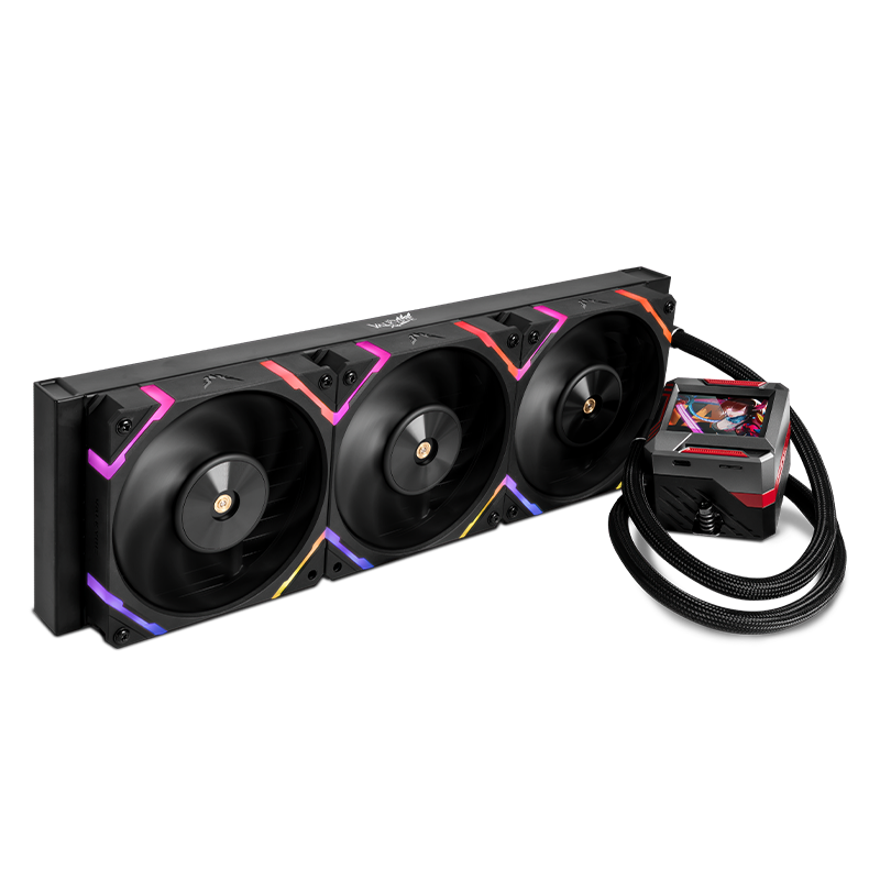 Valkyrie E360 All-in-one Liquid CPU Cooling 360mm AIO Cooler With Customiseable 2.4" LCD Display
