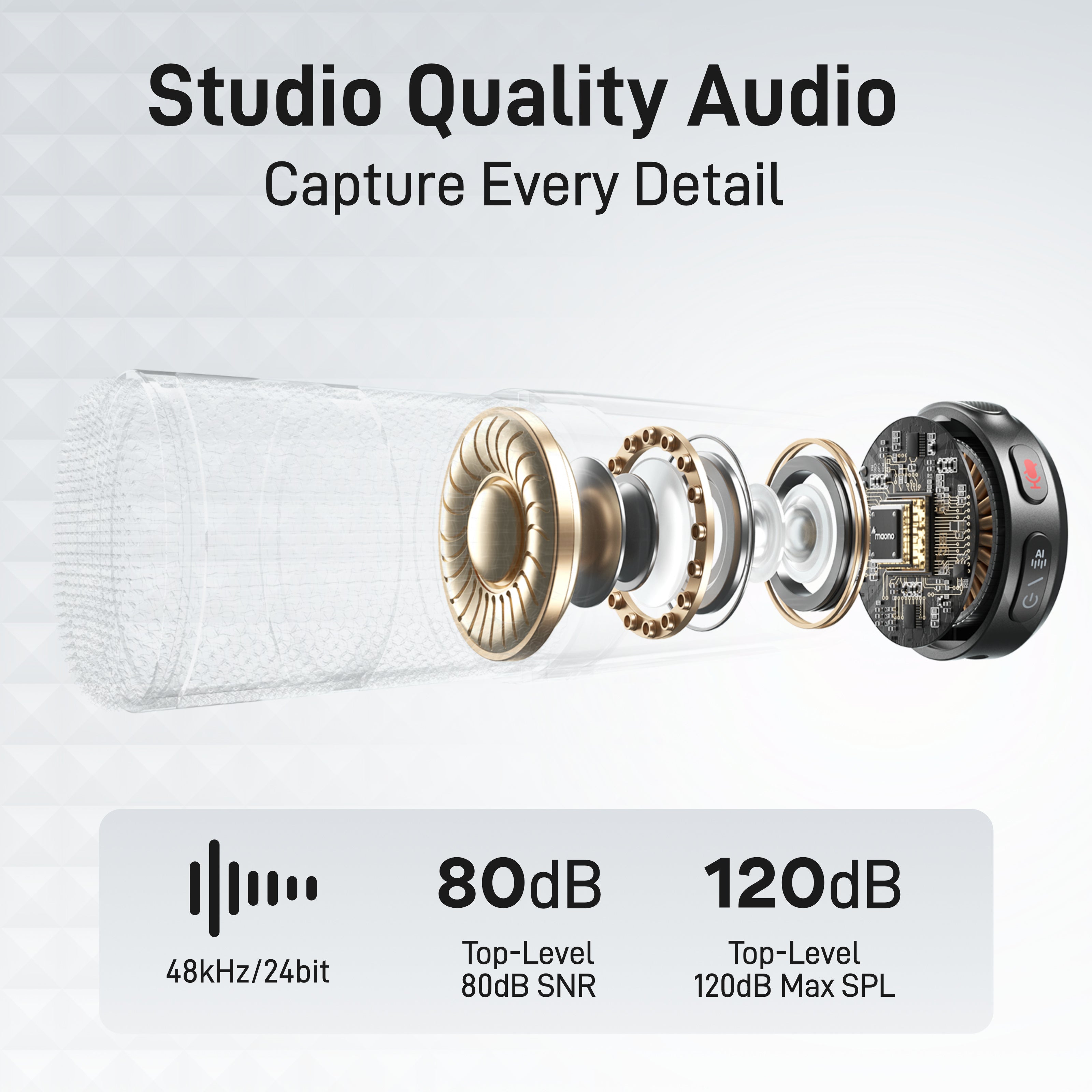 MAONO WAVE T5 Wireless Lavalier Microphone (2MICS) Combo For Carmera / Lightning / Type-C
