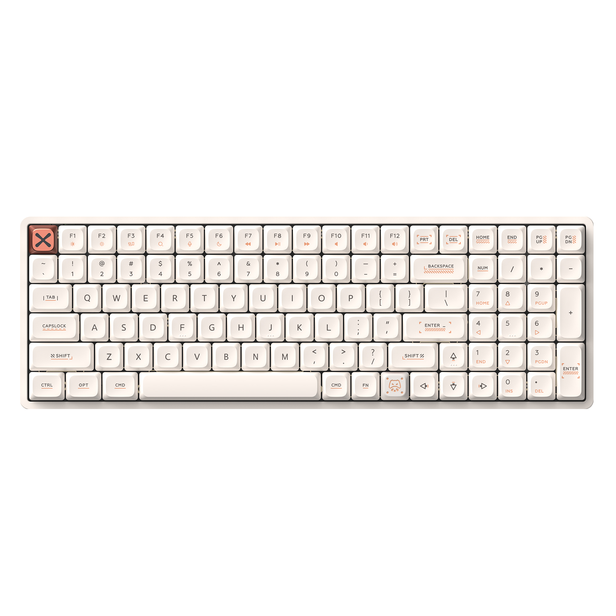 IQUNIX Magi96 Low Profile Aluminum Wireless Mechanical Keyboard - Gold Red Switch (Ochre White)