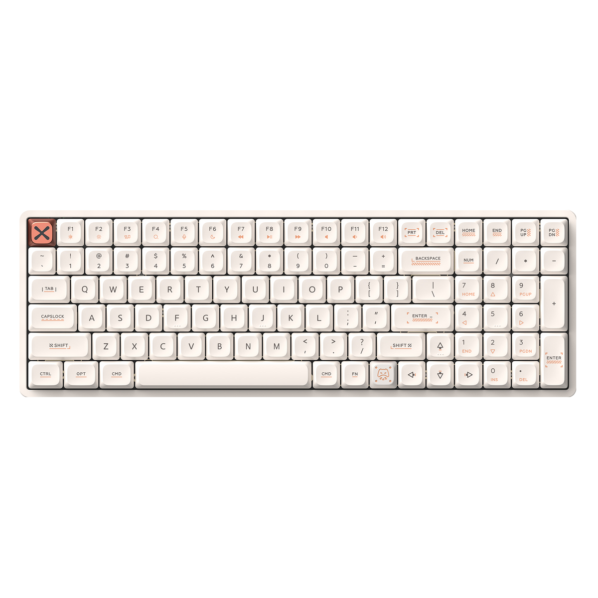 IQUNIX Magi96 Low Profile Aluminum Wireless Mechanical Keyboard - Gold Red Switch (Ochre White)