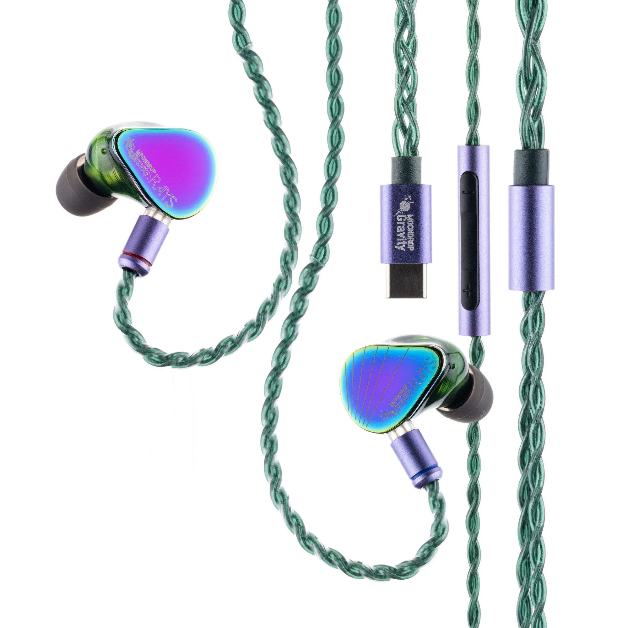 MOONDROP RAYS Hybrid Wired USB-C Pro Gaming IEM In-Ear Monitor Headphones with Mic