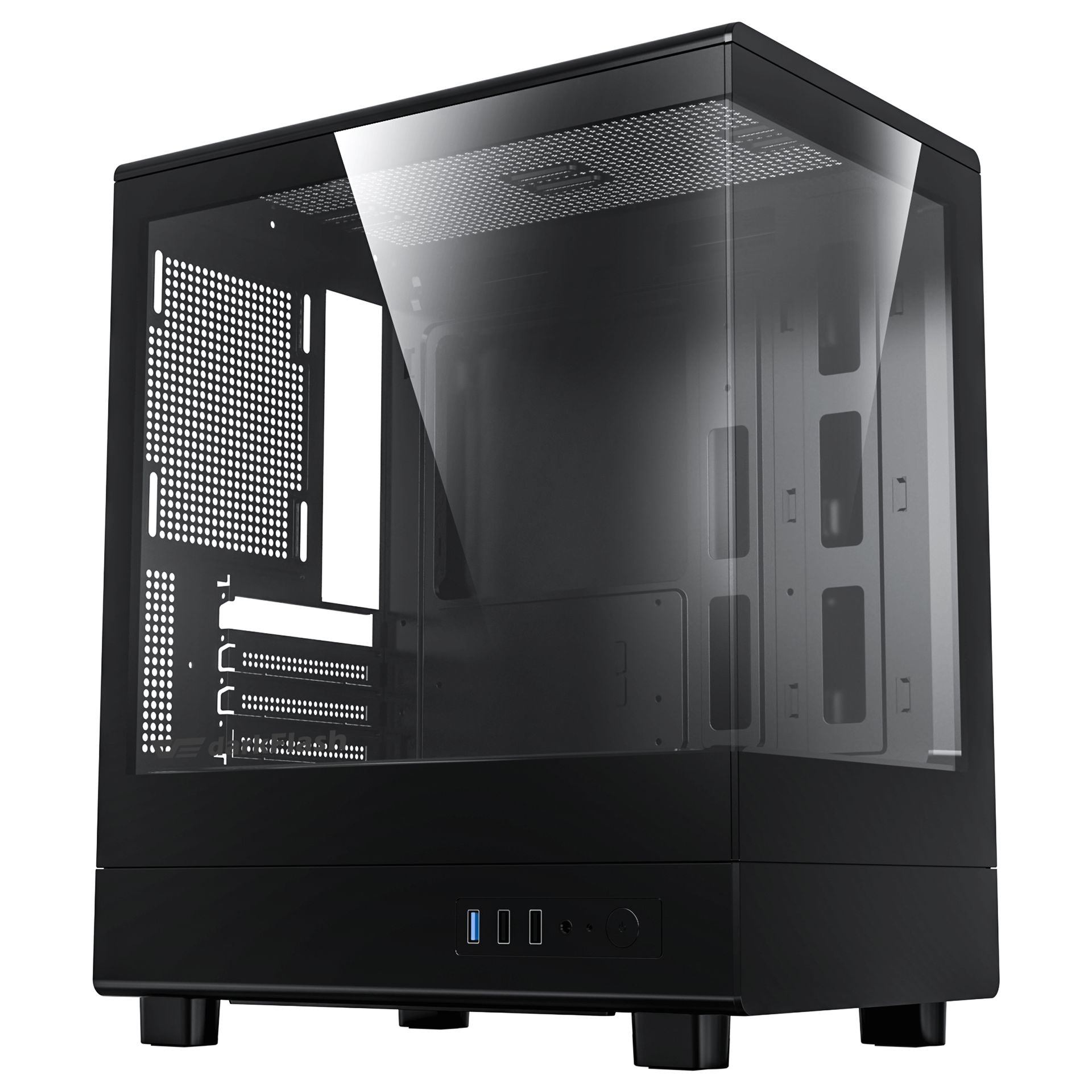 DarkFlash DB330M PC Case M-ATX Computer Case Transparent Glass Panel without Fan