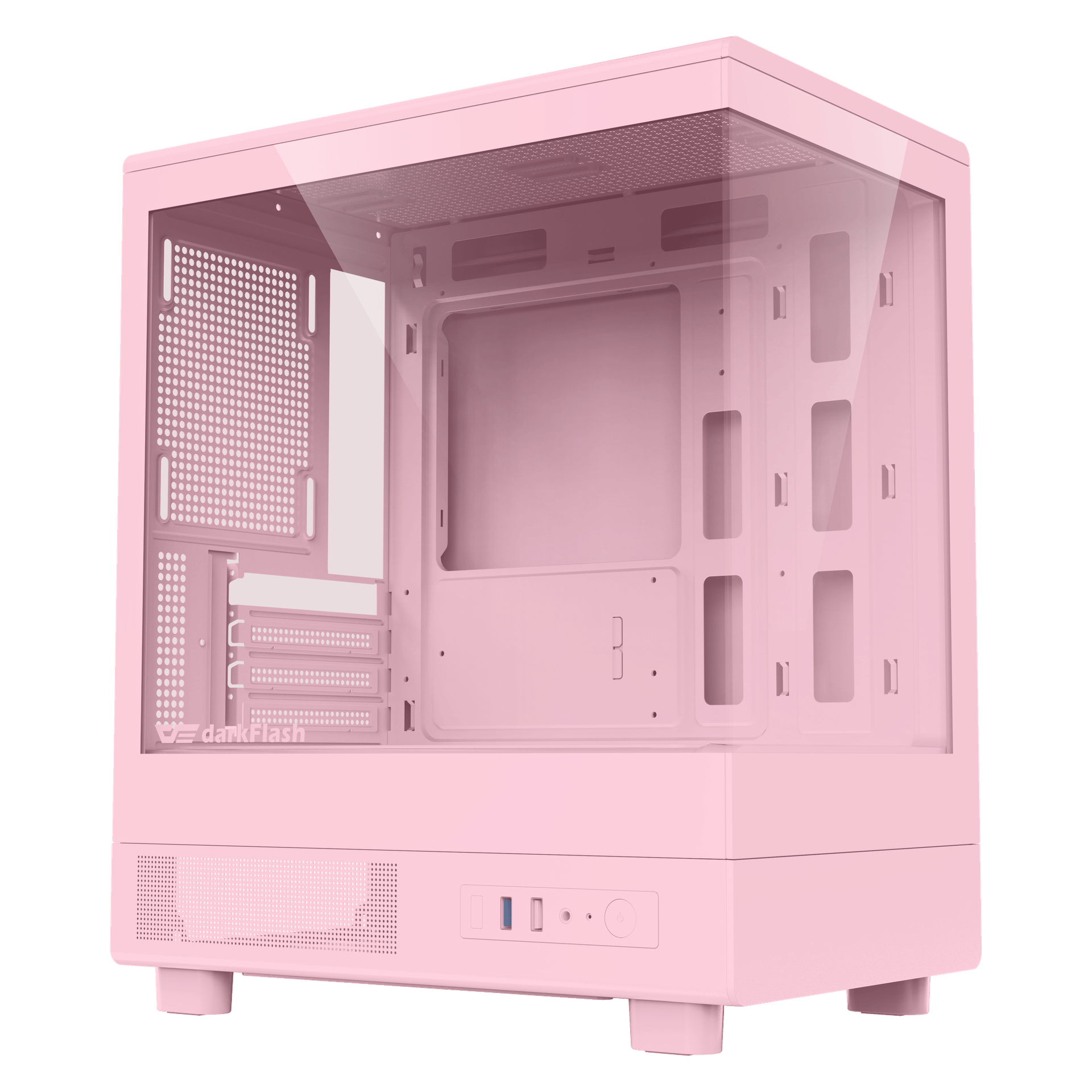 DarkFlash Gaming PC Case MOTI MINI ATX with 5 Fans (Pink)