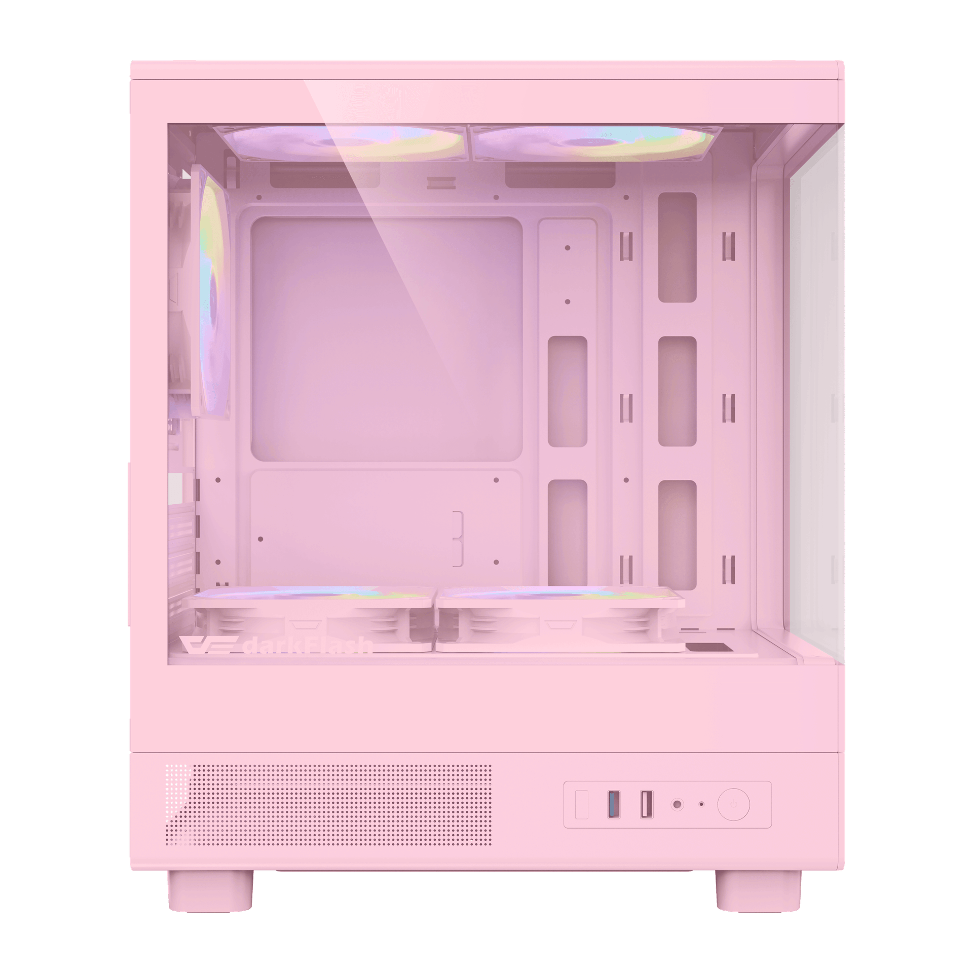 DarkFlash Gaming PC Case MOTI MINI ATX with 5 Fans (Pink)