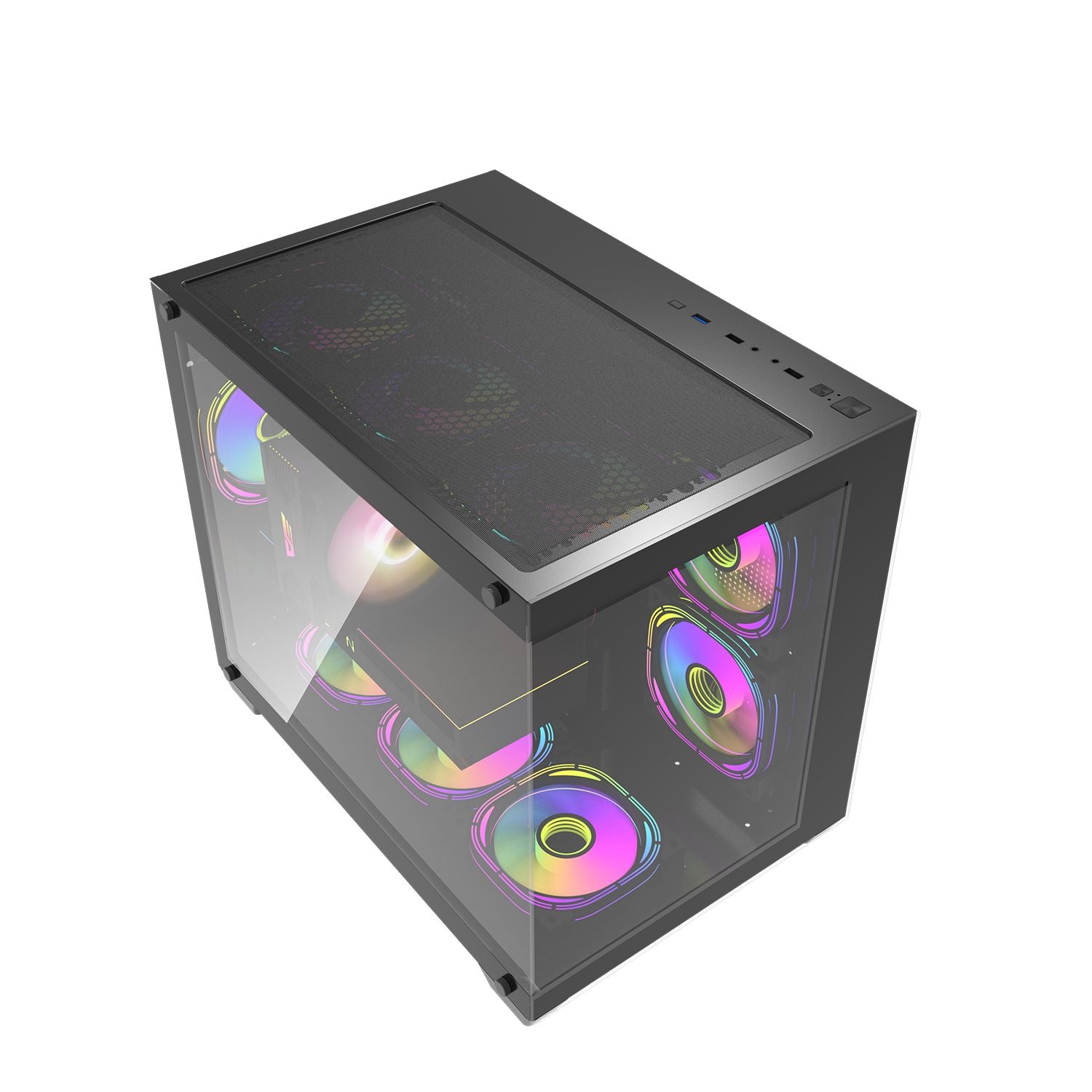 DarkFlash C285MP M-ATX PC CASE Tempered Glass Side Panel without Fan