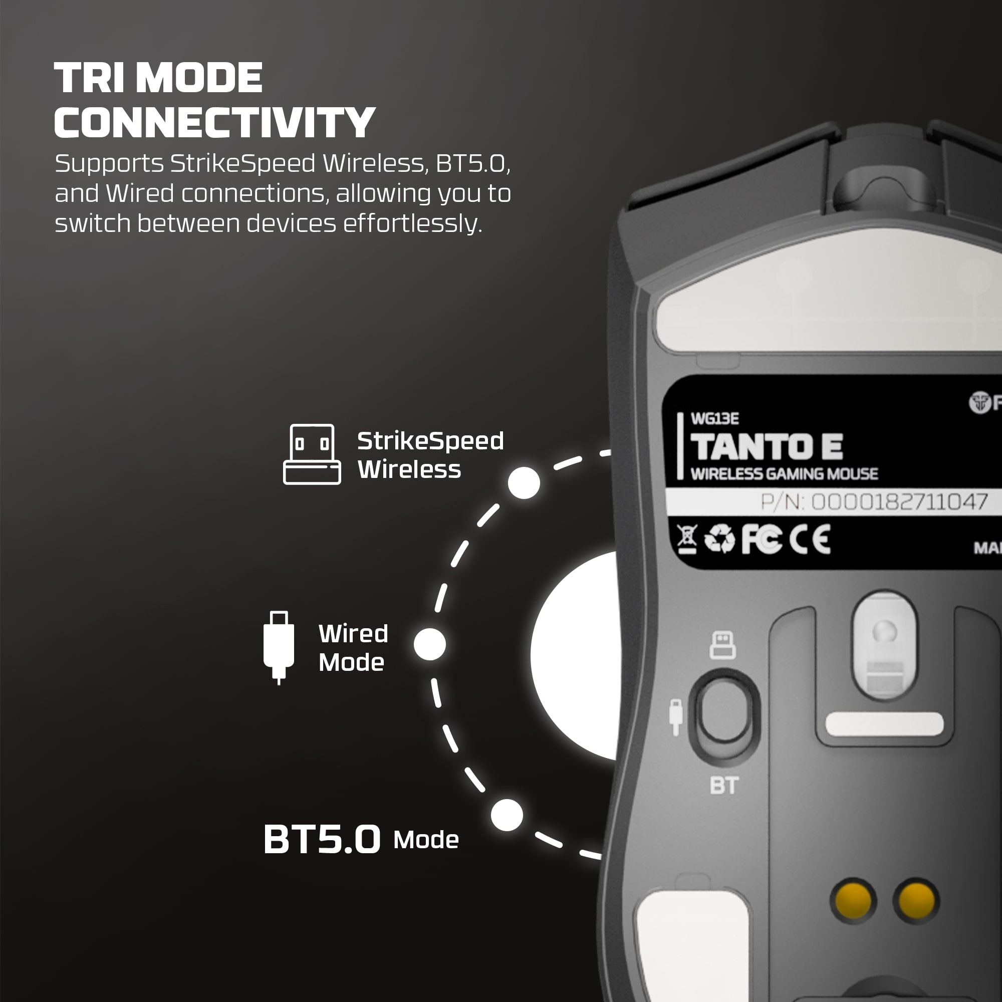 Fantech TANTO E/S Tri-Mode Wireless Gaming Mouse with RGB Charging Dock