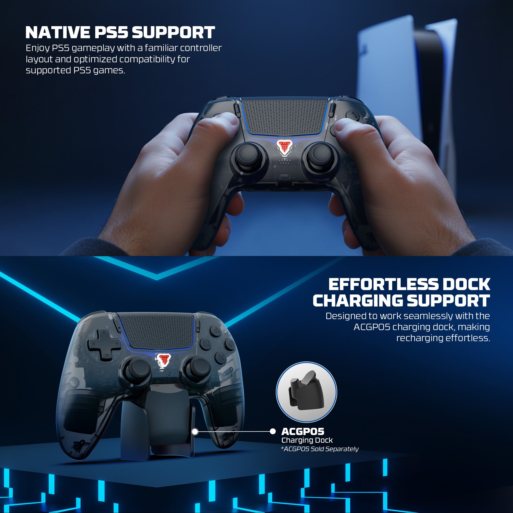 Fantech NOVA II D Wireless PS5/PC Gaming Controller with Touchpad