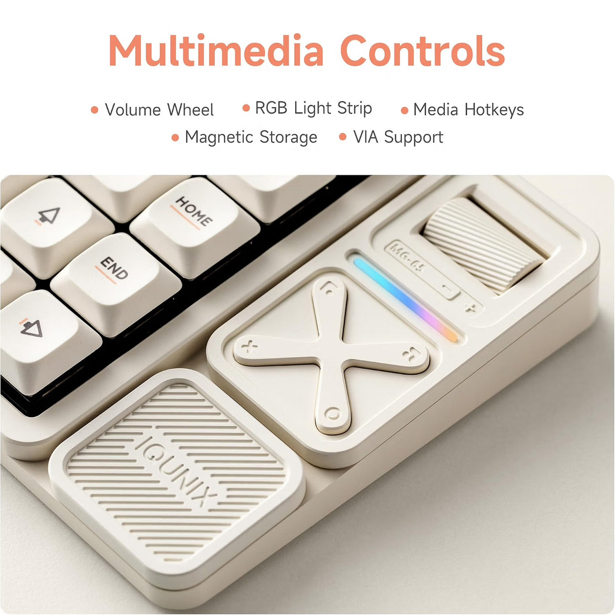 IQUNIX Magi75 Pro Low Profile Aluminum Wireless Mechanical Keyboard - Gold Red Switch