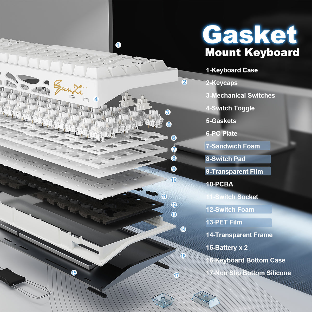 YUNZII AL65 QMK/VIA Hollow Pattern Aluminium Mechanical Keyboard