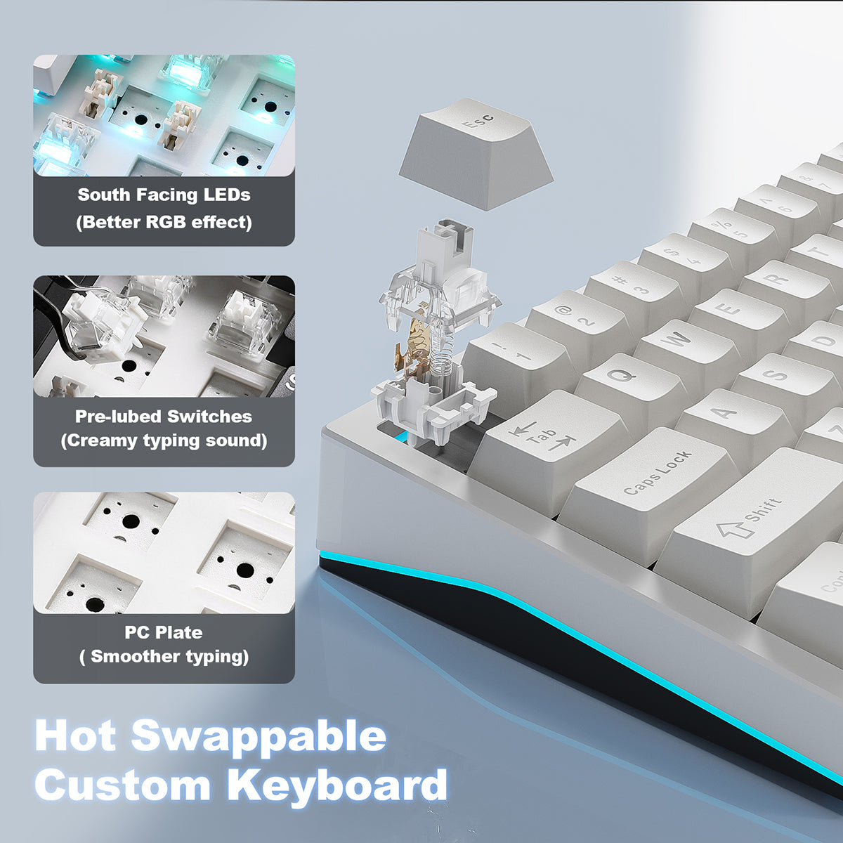 YUNZII AL65 QMK/VIA Hollow Pattern Aluminium Mechanical Keyboard