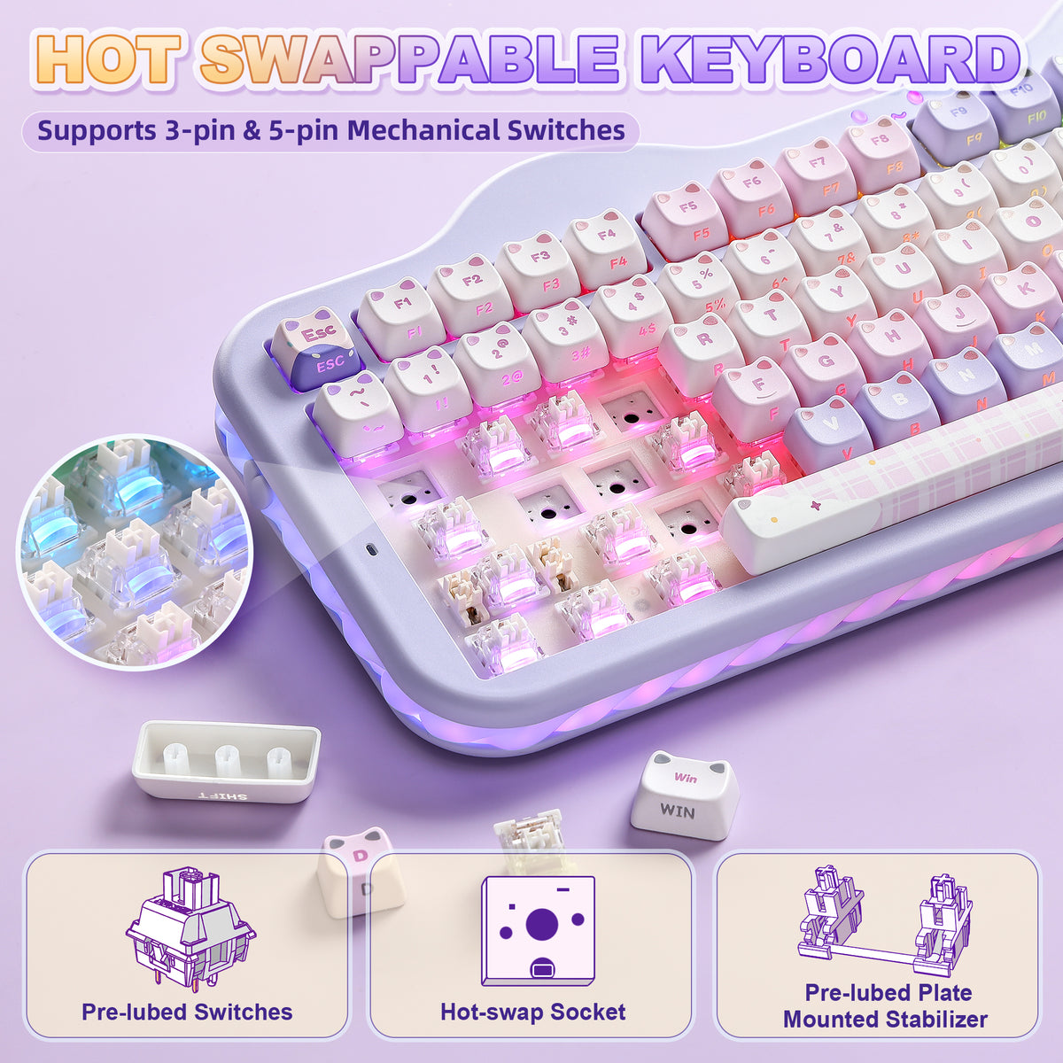 YUNZII C98 MAO Cake Wireless Mechanical Keyboard