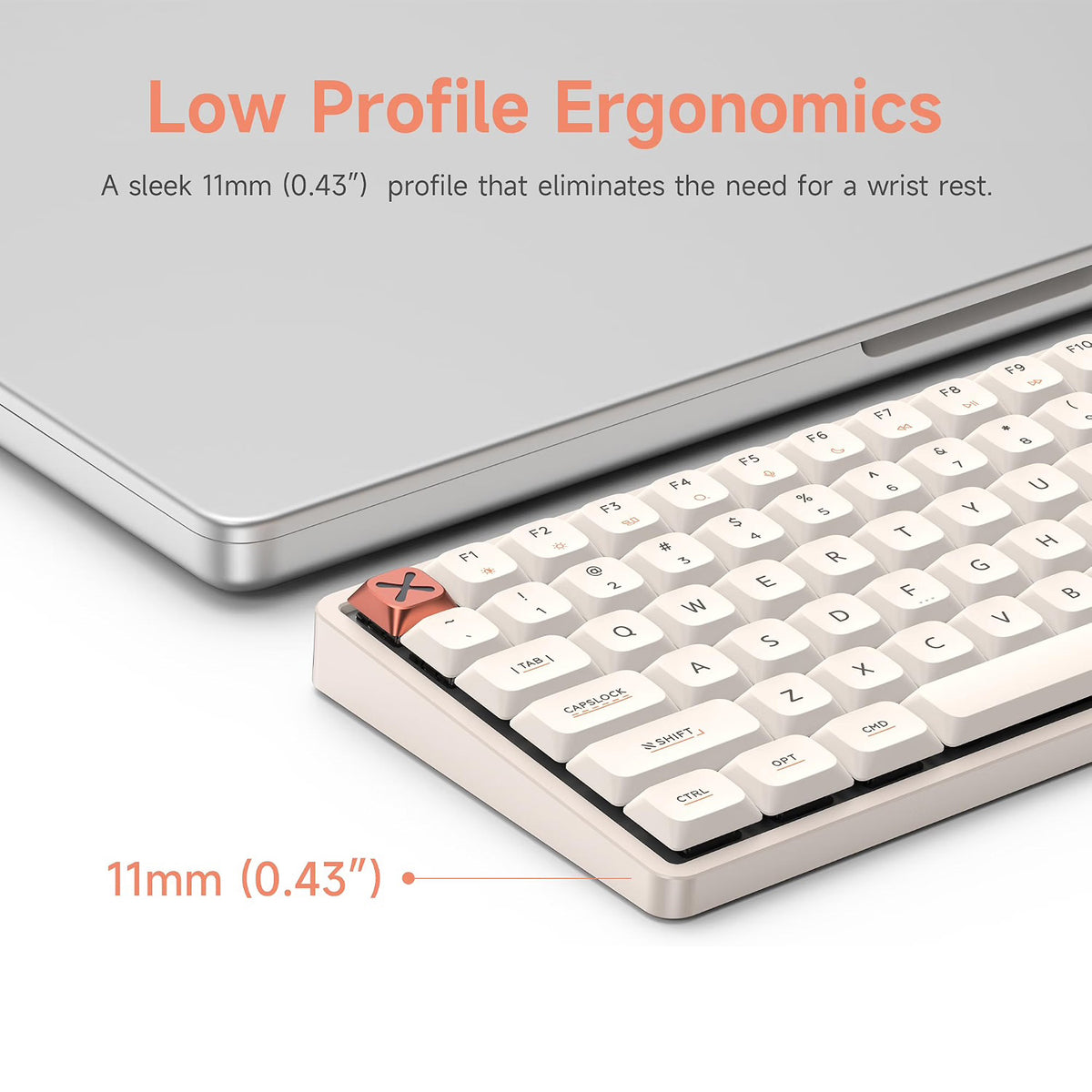 IQUNIX Magi75 Pro Low Profile Aluminum Wireless Mechanical Keyboard - Gold Red Switch