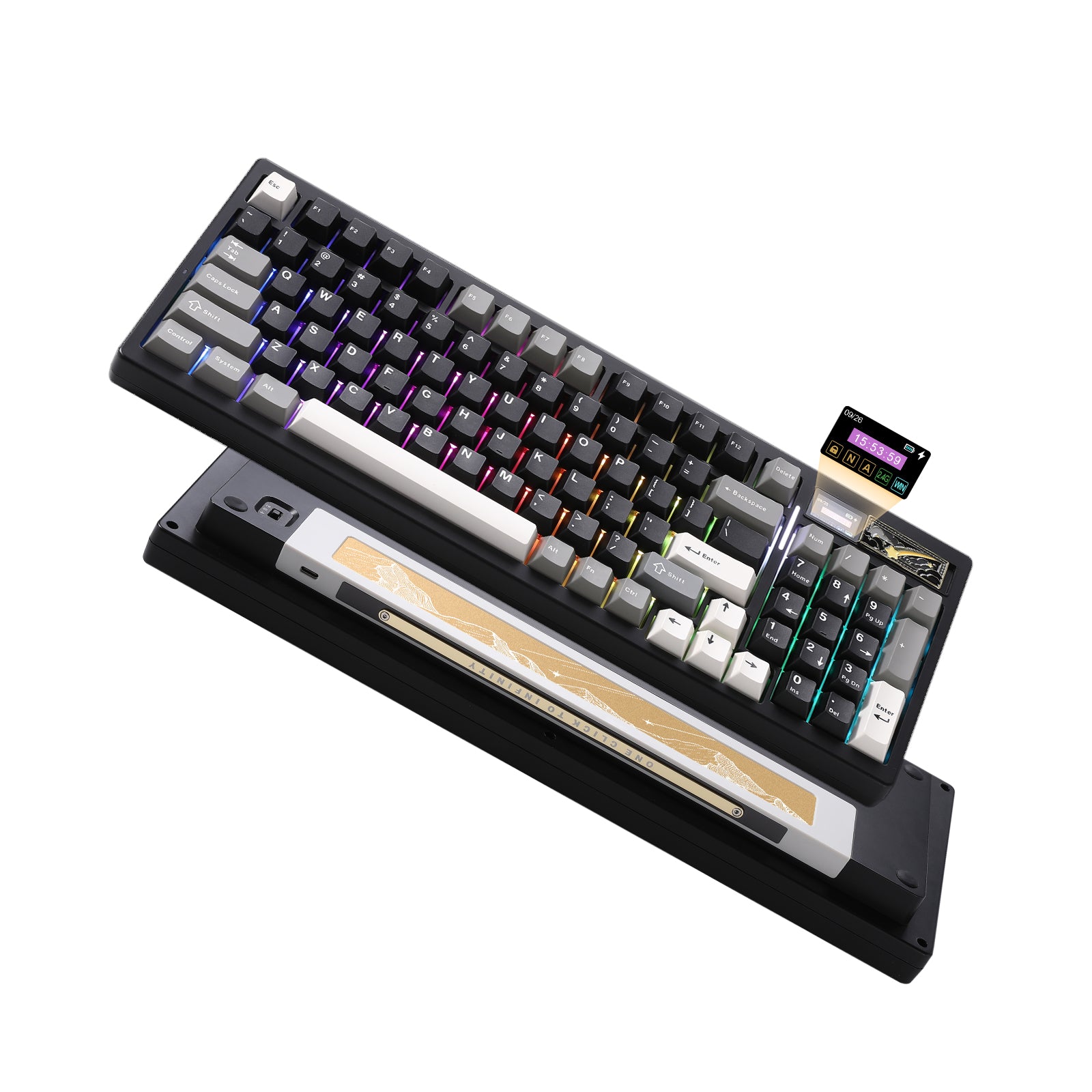 YUNZII IF99 QMK/VIA Full Size Wireless Mechanical Keyboard with LCD Screen