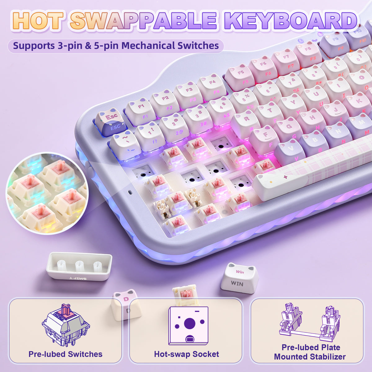 YUNZII C98 MAO Cake Wireless Mechanical Keyboard