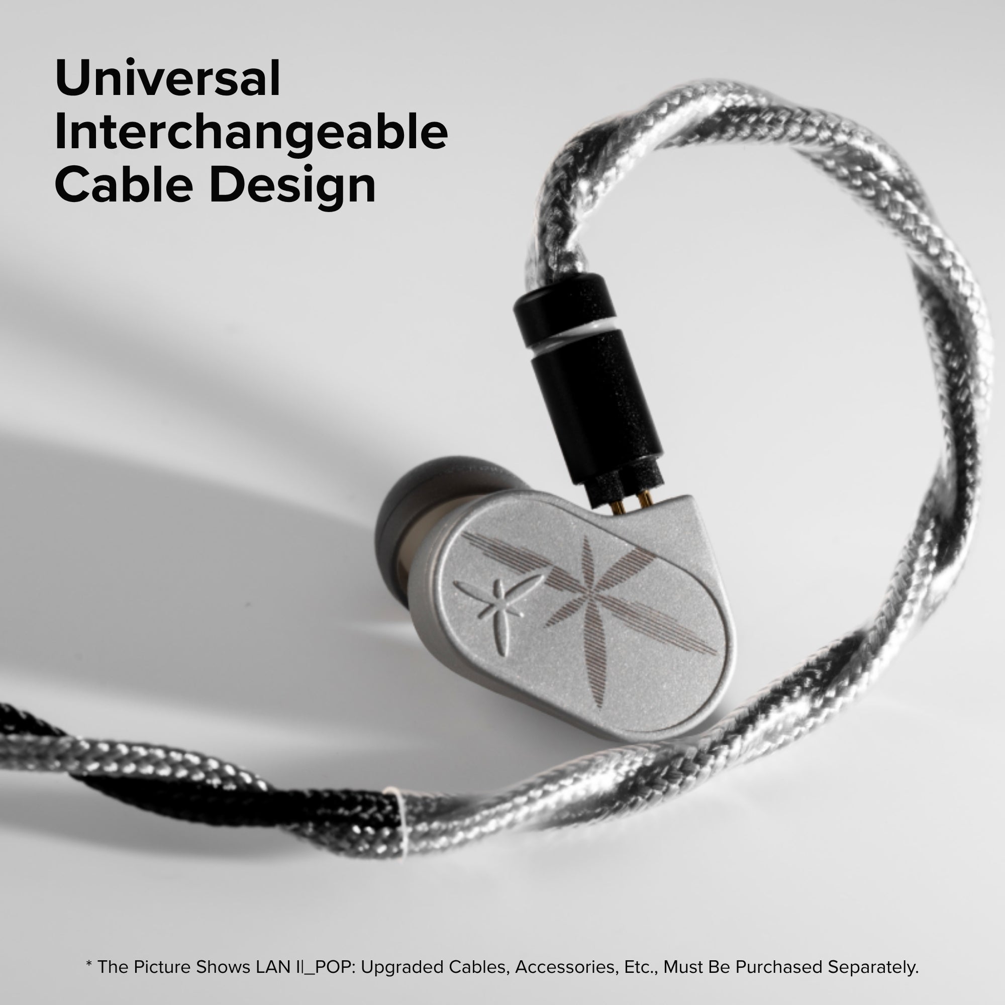 MOONDROP LAN II POP Dynamic Wired IEM In-Ear Monitor Headphones - Silver