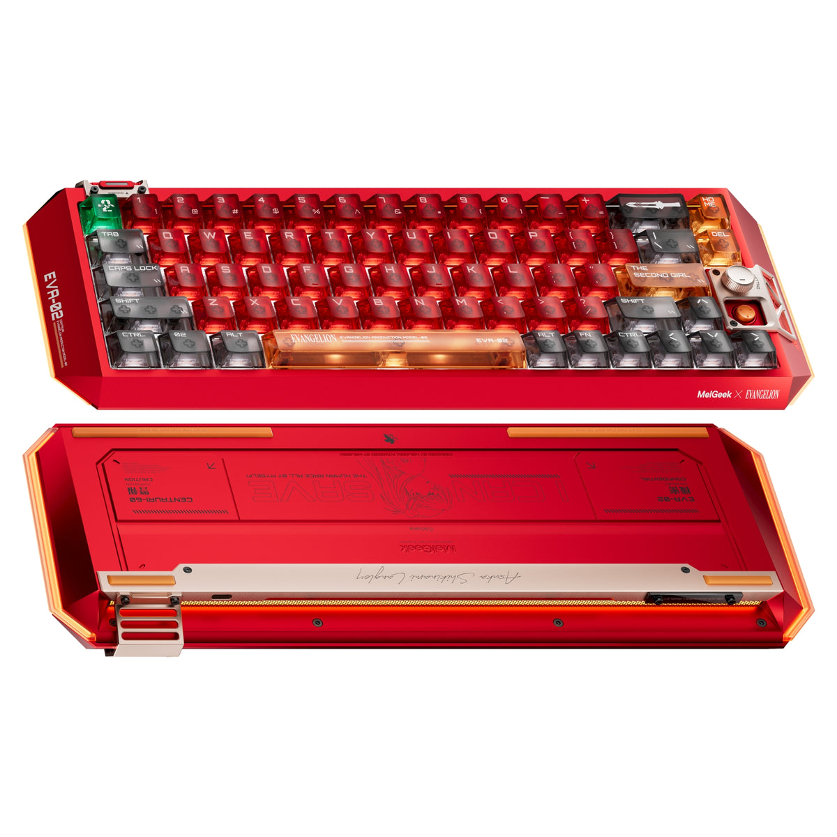 MelGeek Centauri 60 Evangelion Wired Custom HE Gaming Keyboard - EVA-02 Asuka Langley Limited Edition