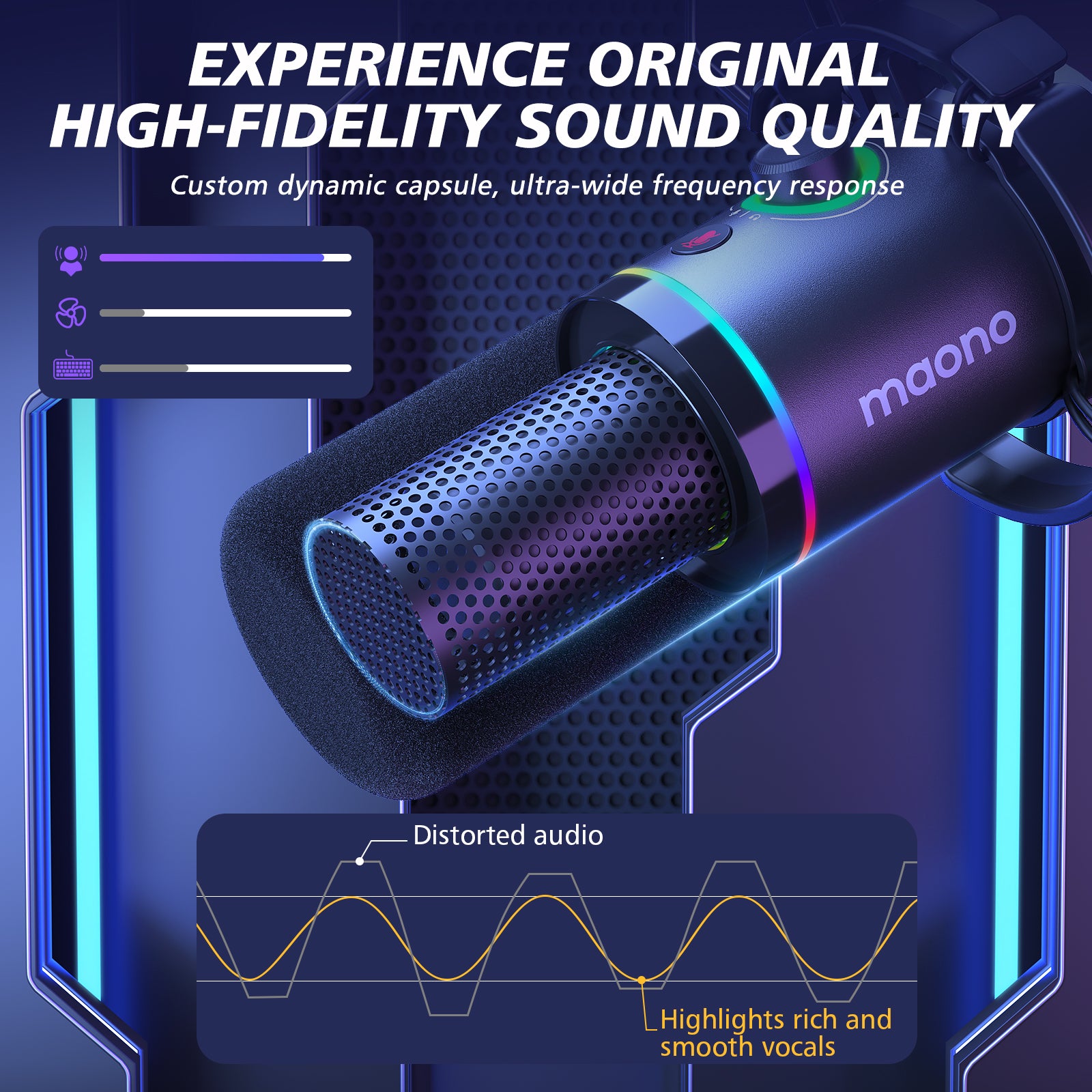 MAONO PD200XS USB/XLR Dynamic Microphone Set with Boom Arm (Black)