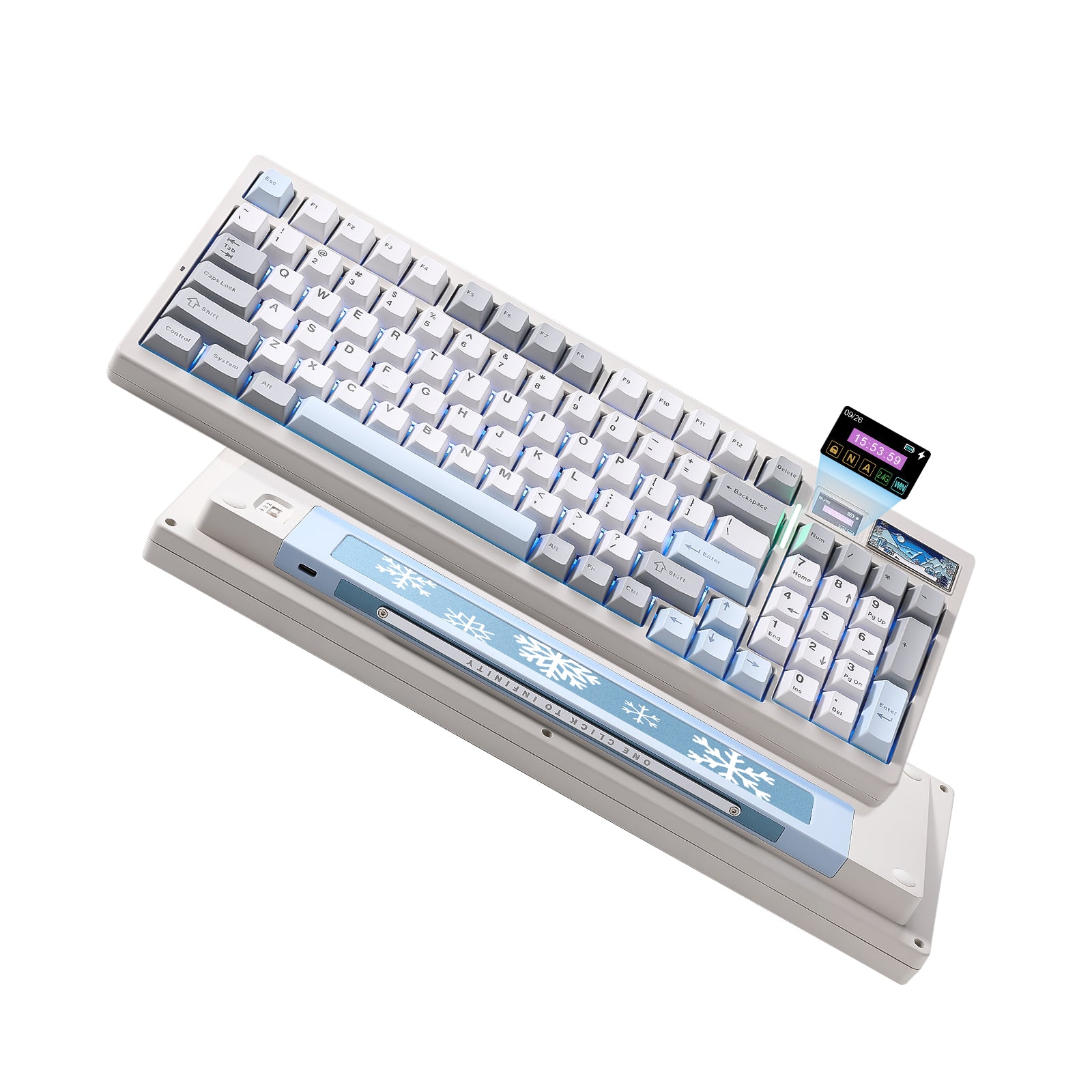 YUNZII IF99 QMK/VIA Full Size Wireless Mechanical Keyboard with LCD Screen