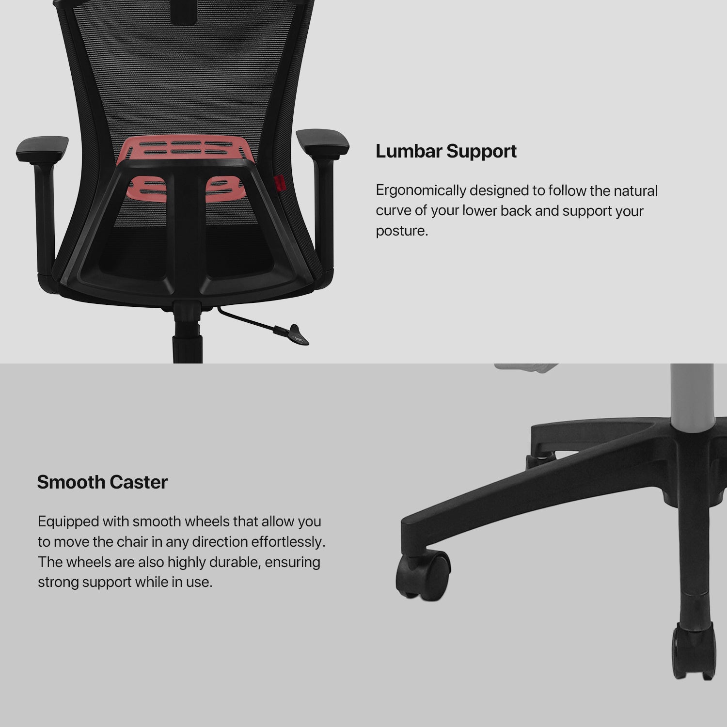 Fantech Office Chair Ergonomic Breathable Mesh with Adjustable 3D Soft Armrest
