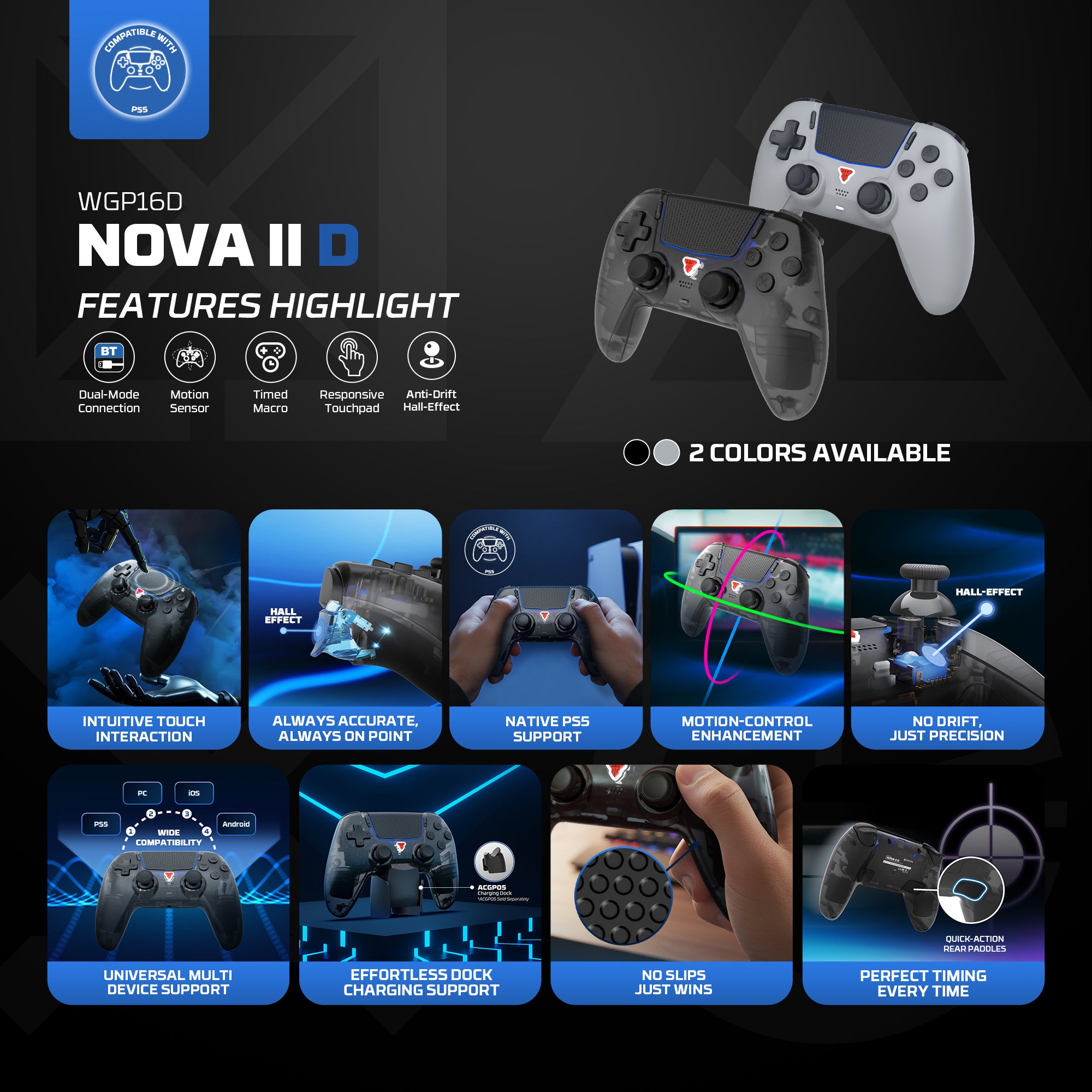 Fantech NOVA II D Wireless PS5/PC Gaming Controller with Touchpad
