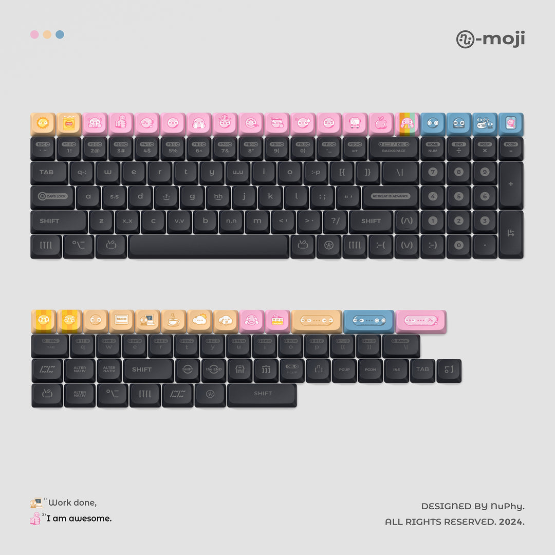 Nuphy Low-Profile Numoji nSA Dye-sub PBT Keycaps - 149 keys