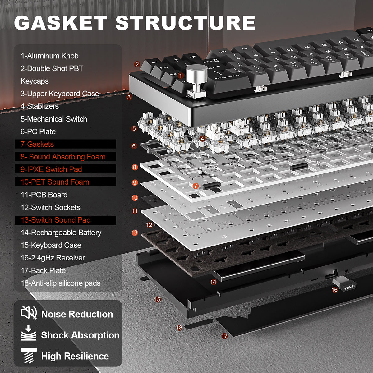 YUNZII AL68 QMK/VIA Tri-Mode Hot-Swap Aluminum Mechanical Keyboard