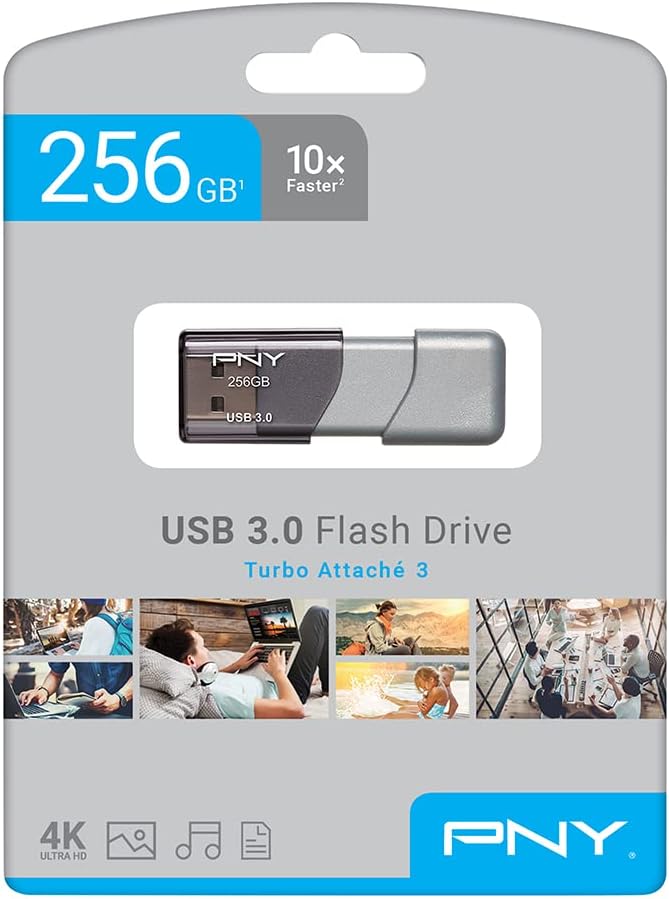 PNY 256GB Turbo Attache 3 USB3.0 Flash Drive