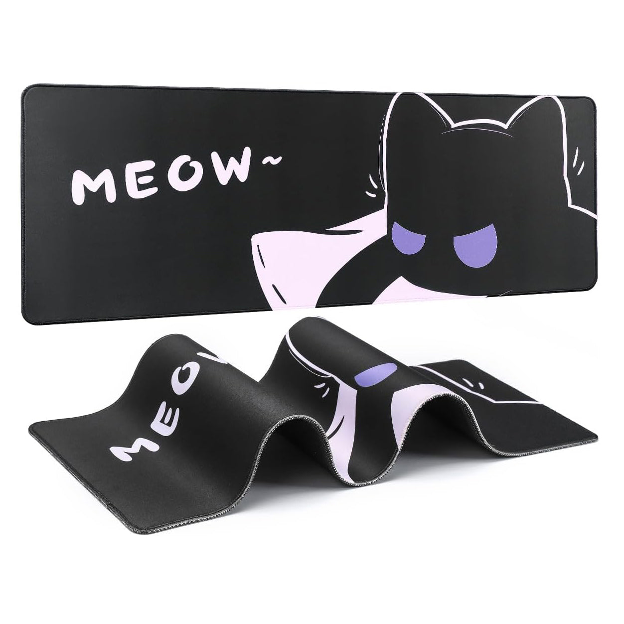 YUZNII Oversized Cartoon Kitten Desk Mat 800x300x3mm Mousepad