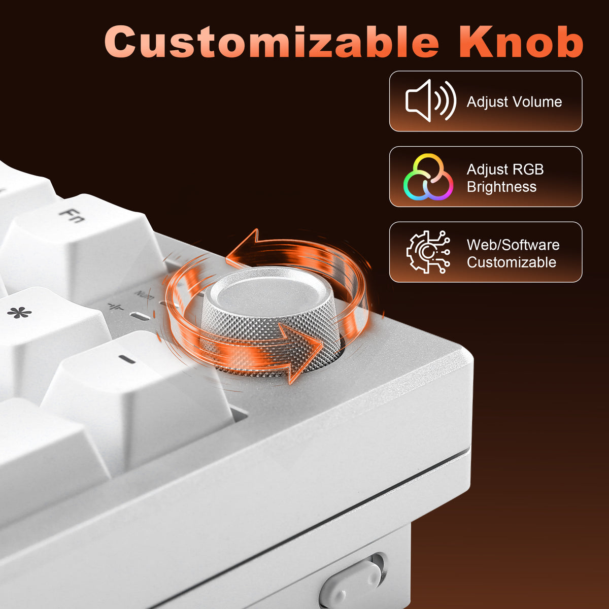 YUNZII AL21 Wireless Aluminum Mechanical Numpad Keyboard with Knob