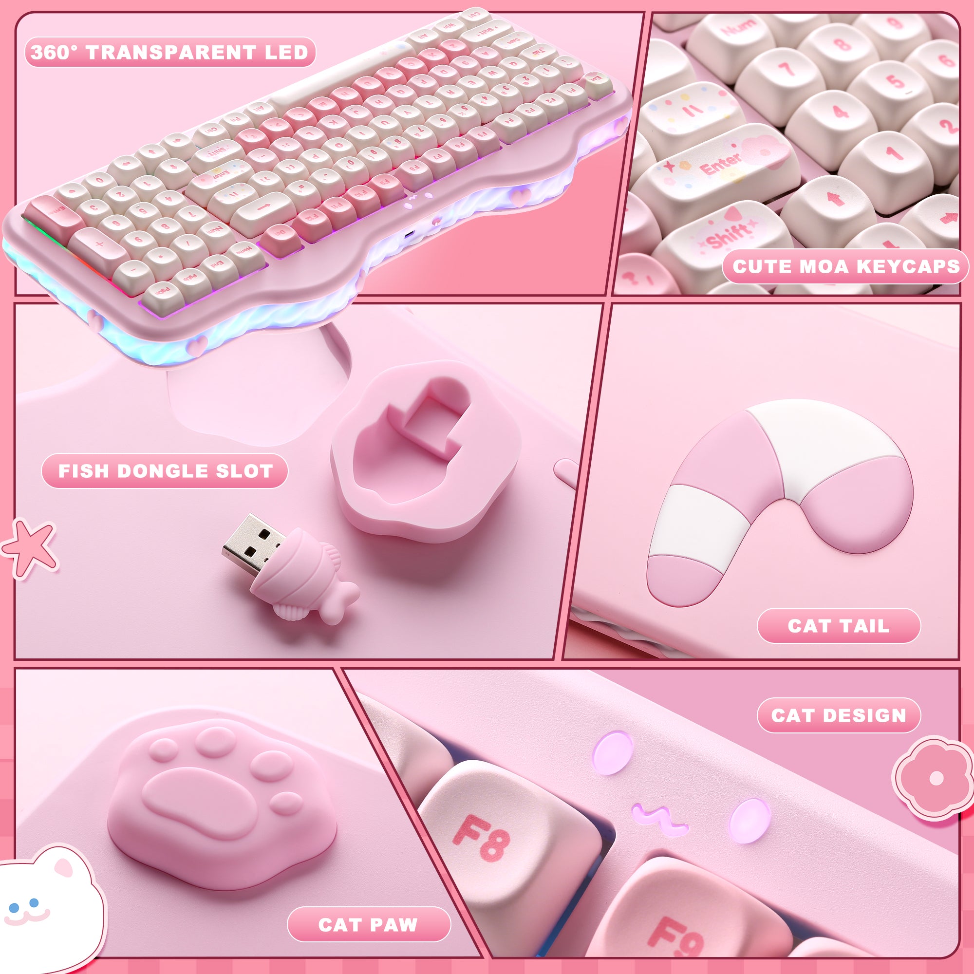 YUNZII C98 Cake Meow Hot-Swap Wireless Mechanical Keyboard