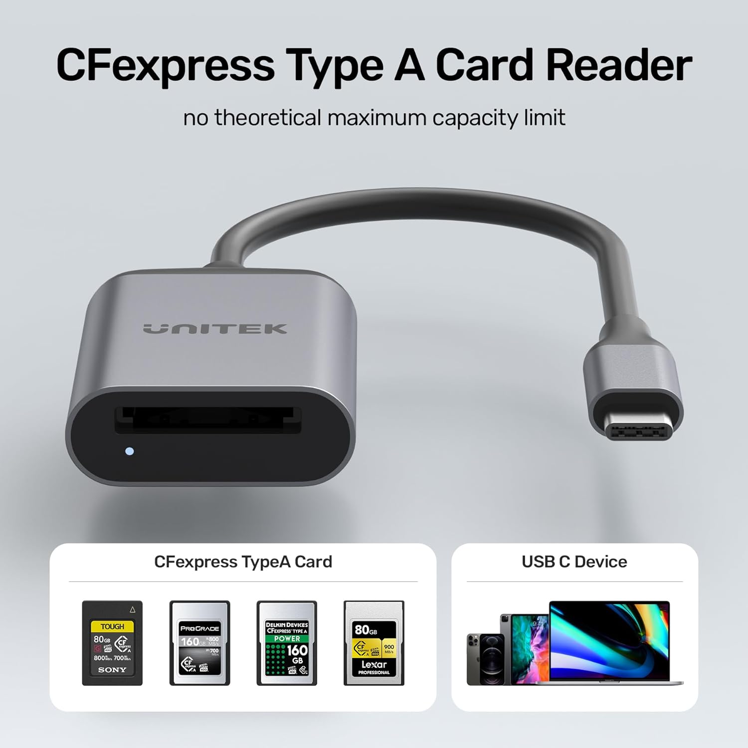 Unitek USB 3.1 Gen2 Type C to CF-Express Card Adapter with 10Gbps Ultra-Fast Data Transfer Speed