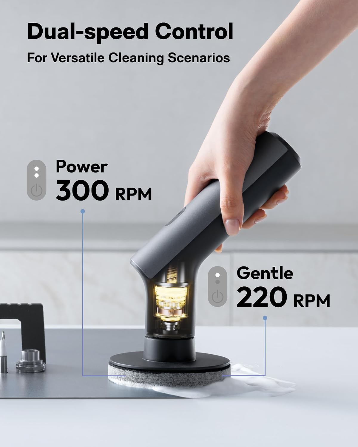 HOTO Swift Easycare Cordless Waterproof Electric Spin Scrubber