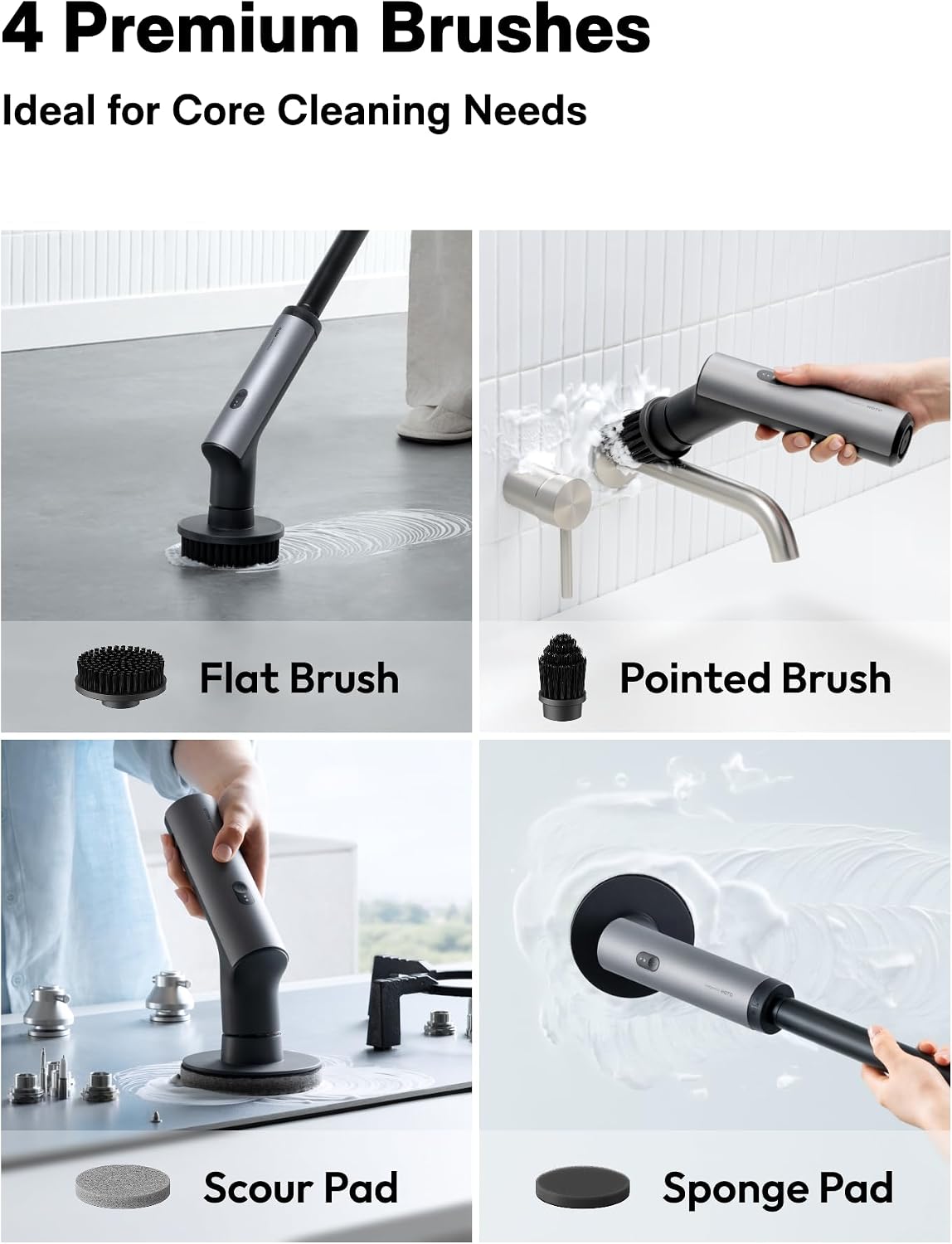 HOTO Swift Easycare Cordless Waterproof Electric Spin Scrubber