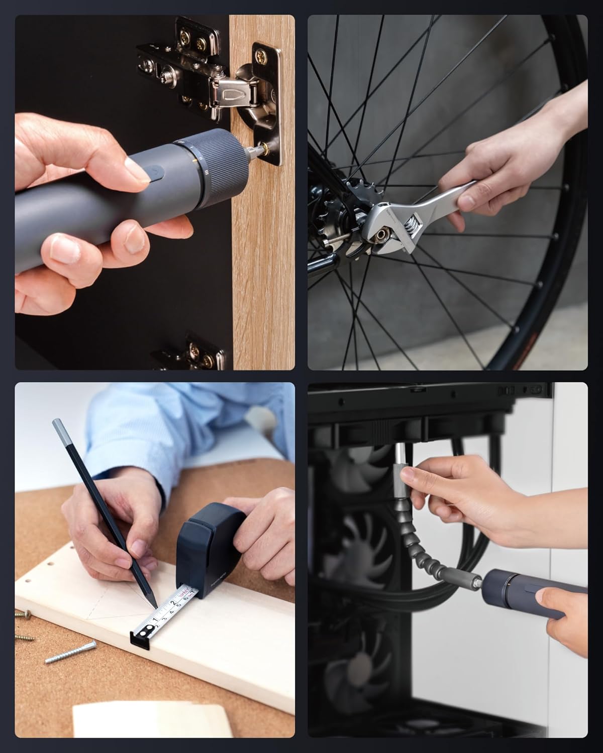 HOTO 40PC Household Tool Kit with Electric Screwdriver 14 Tools & 26 Accessories