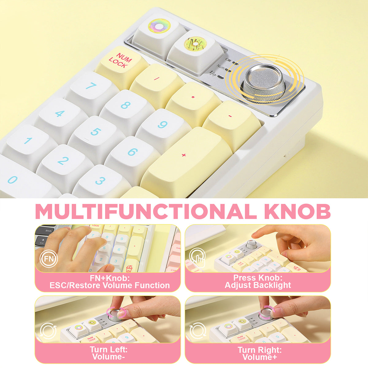 YUNZII YZ19 Gasket Wireless Mechanical Knob Numeric Keyboard Numpad