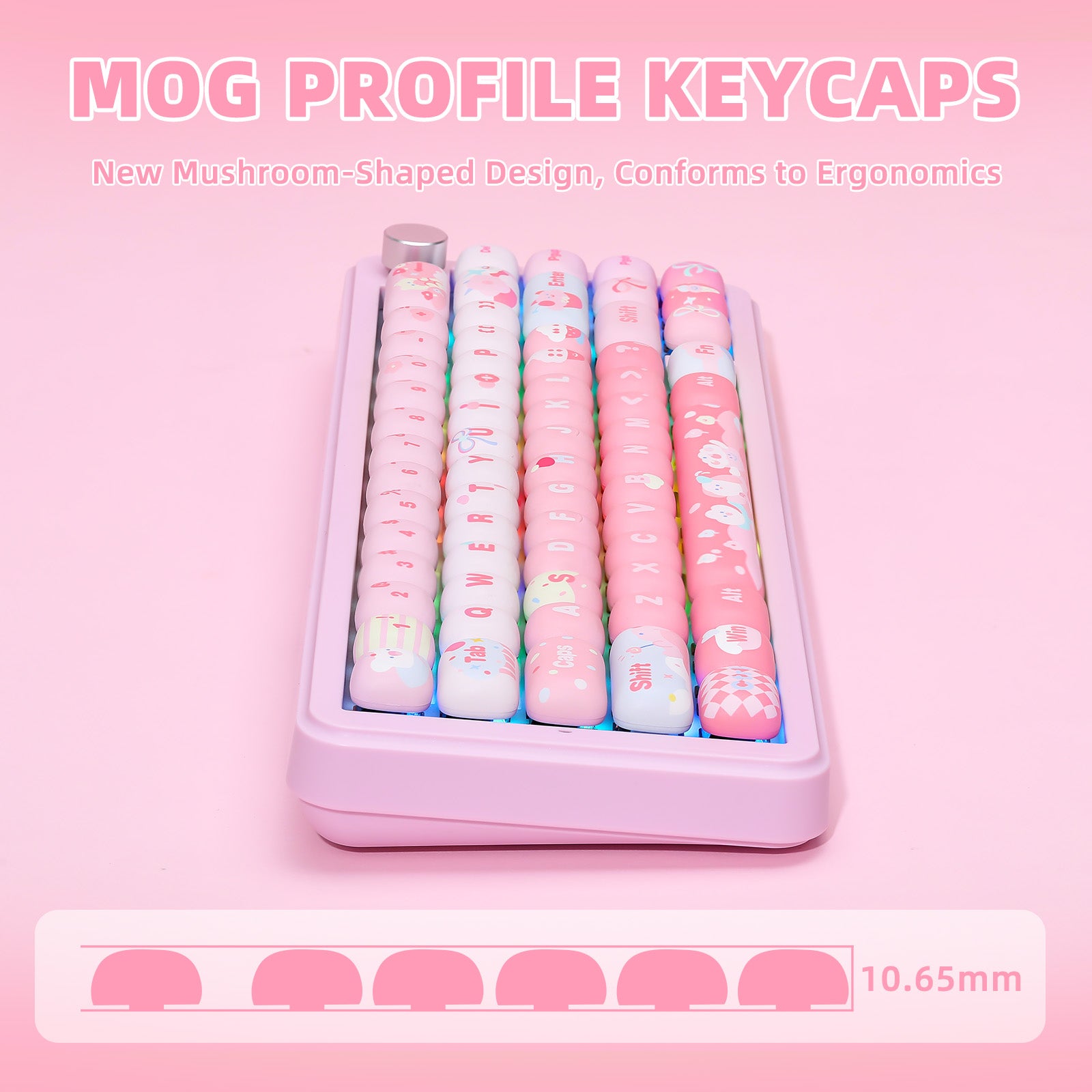 YUNZII Ice Cream MOG Profile PBT Keycap Set - 138 keys