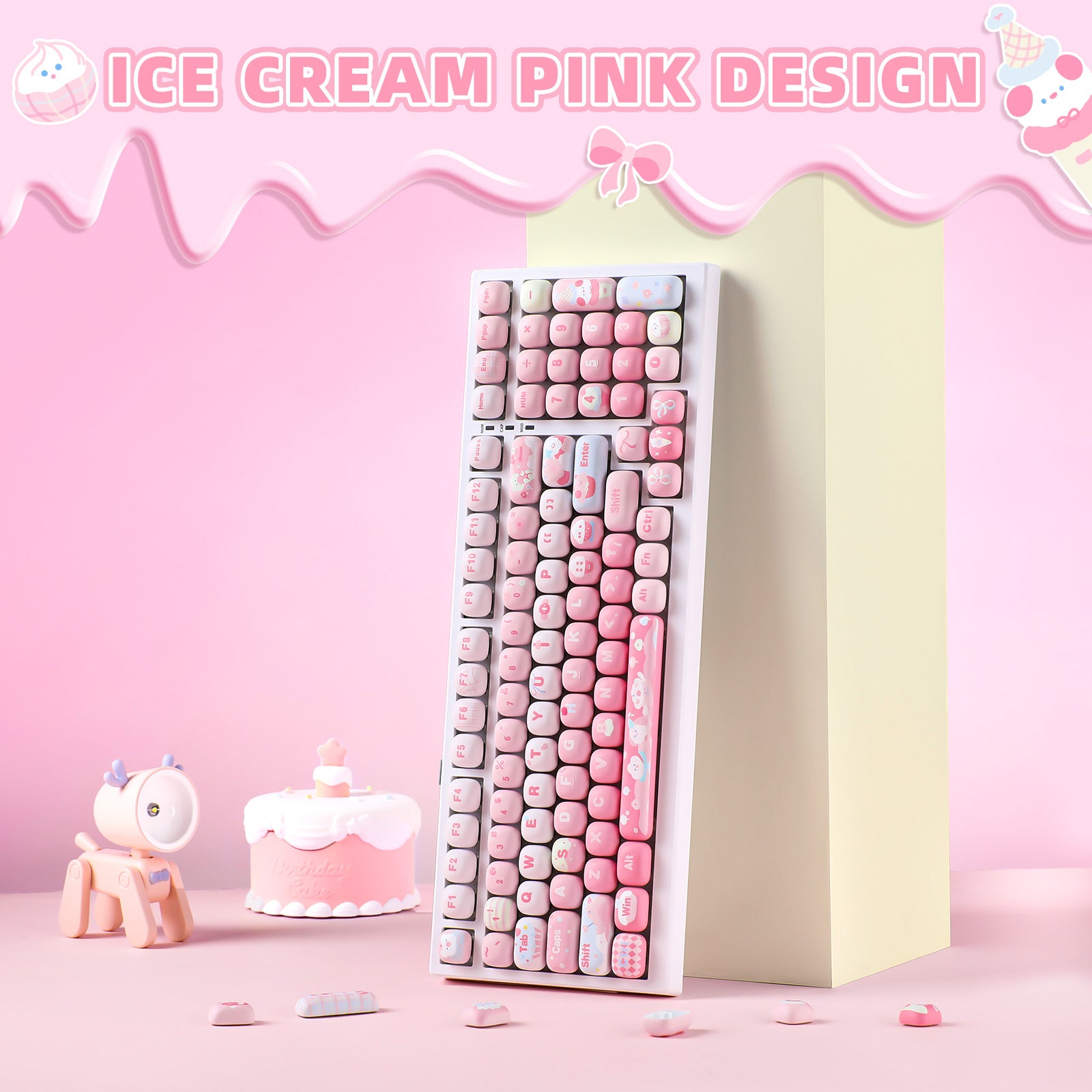 YUNZII Ice Cream MOG Profile PBT Keycap Set - 138 keys