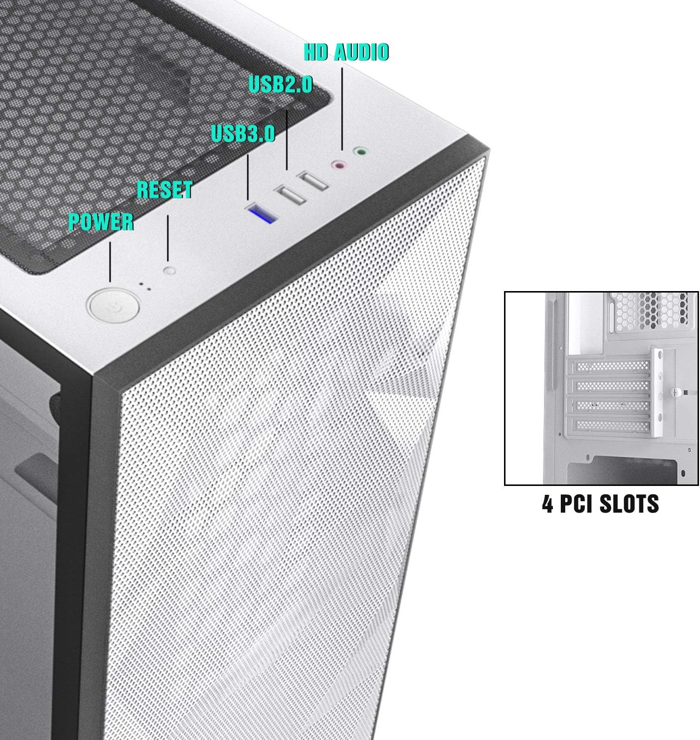 DarkFlash DLM21-Mesh Gaming PC Case Tempered Glass Without Fan