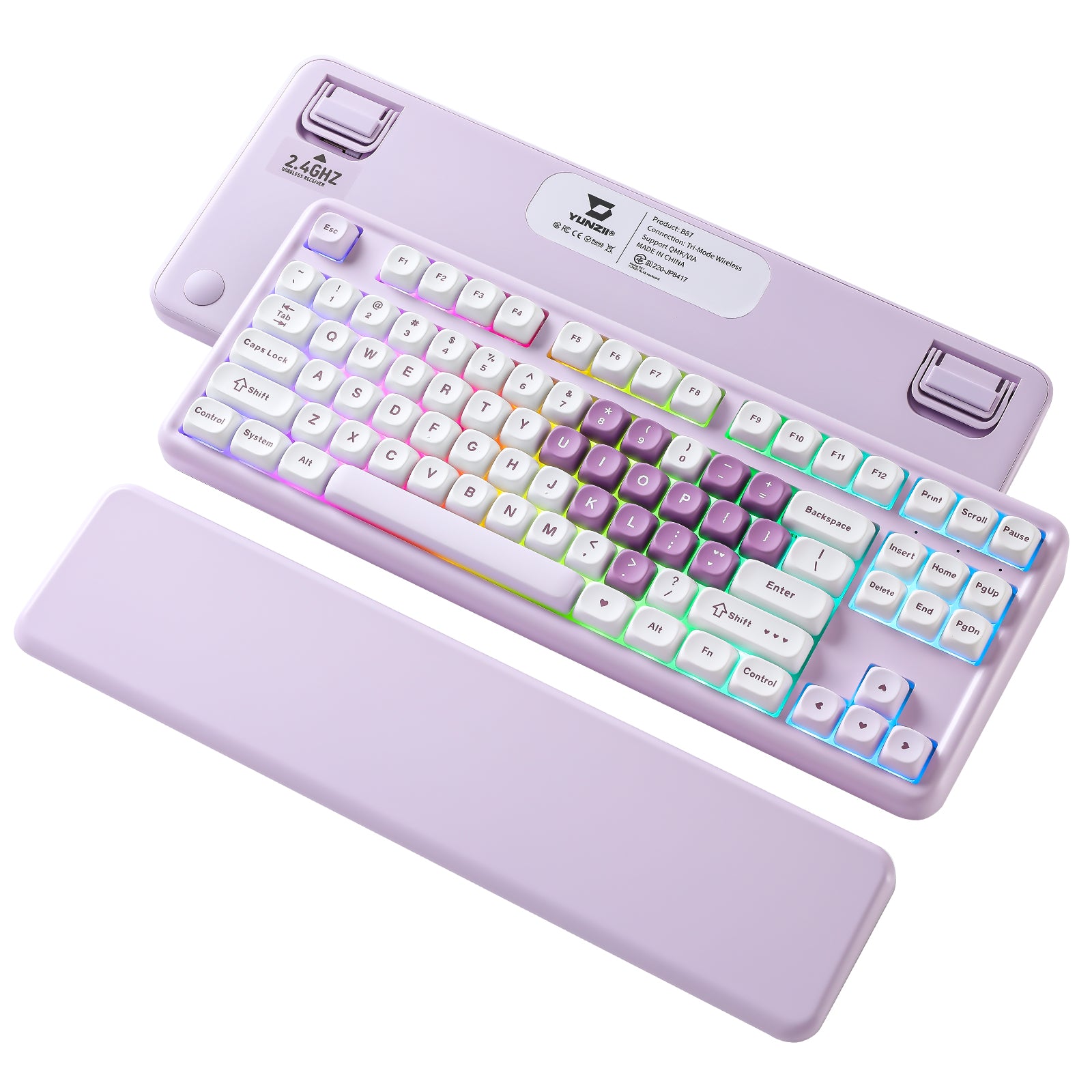 YUNZII B87 QMK/VIA Hot-Swap Mechanical Keyboard with Wrist Rest