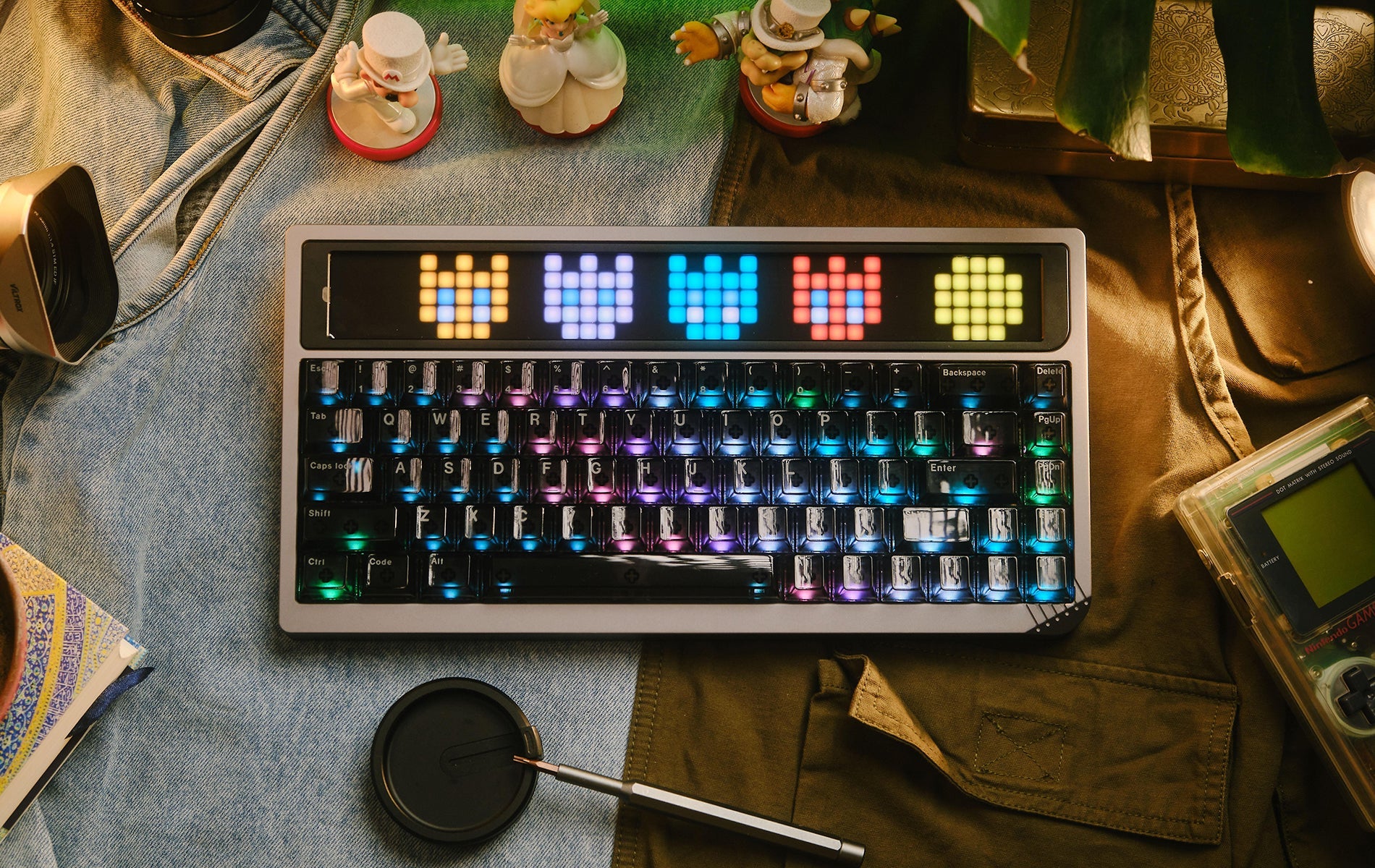 ANGRY MIAO AM RGB 65 Wireless Mechanical Keyboard Cloud White Bundle (Icy Silver Pro V2 Switch)