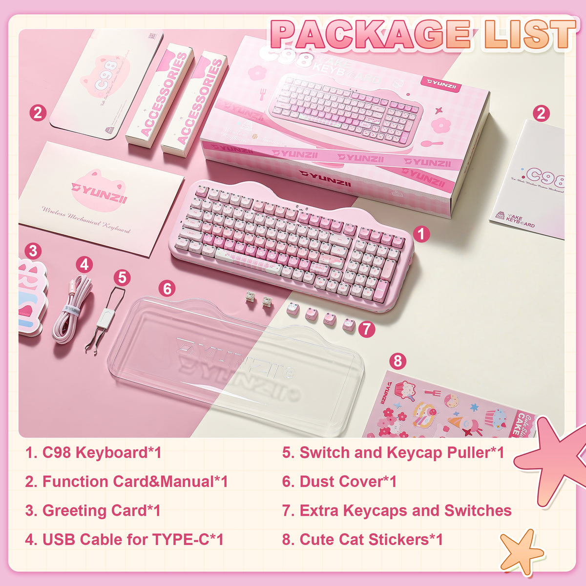 YUNZII C98 MAO Cake Wireless Mechanical Keyboard