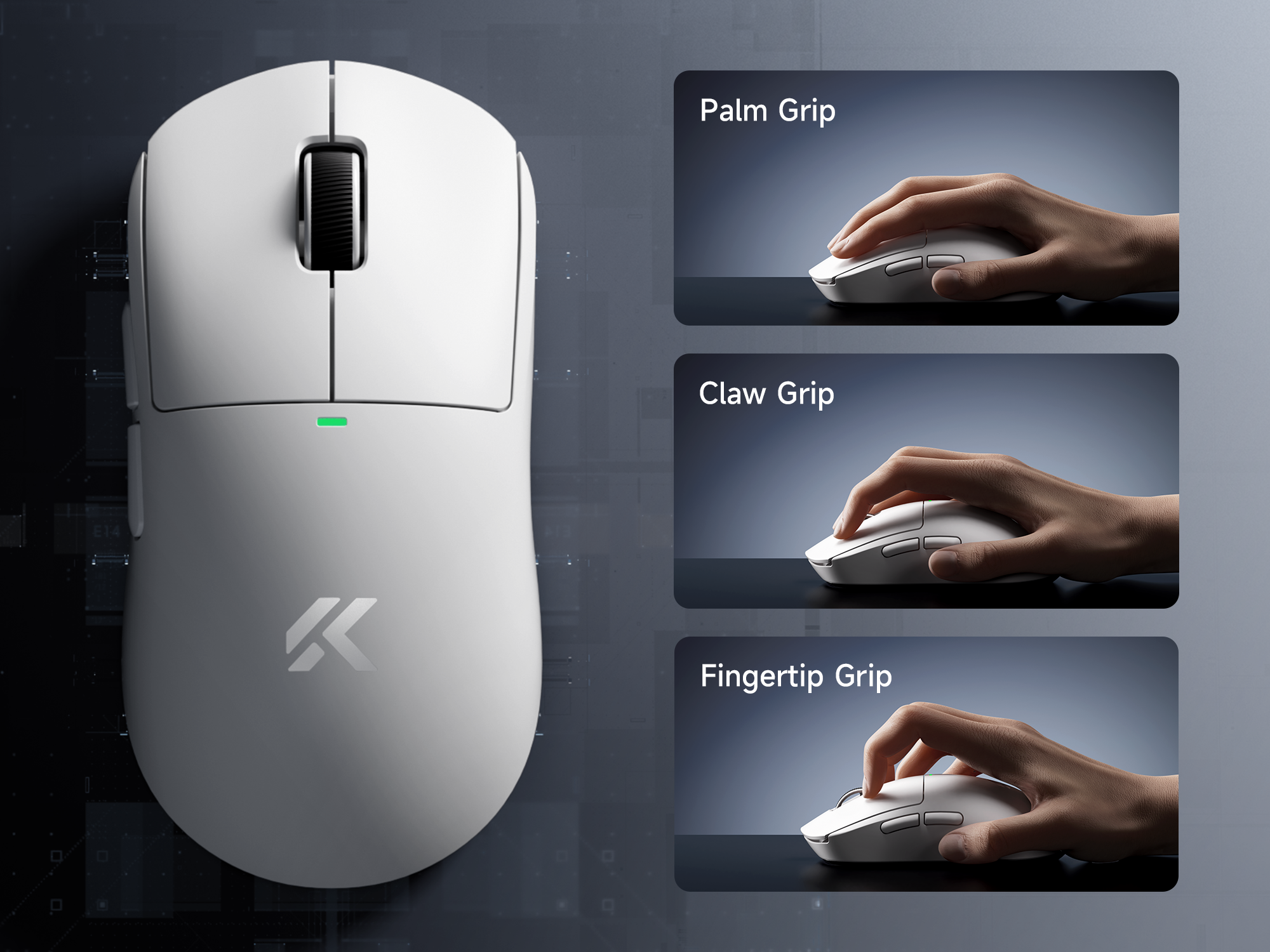 MCHOSE A5 V3 Ultralight 8K Wireless Ergonomic Gaming Mouse