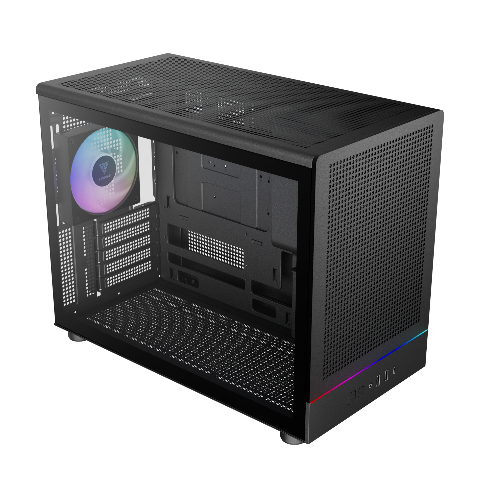Gamdias ATHENA M4M M-ATX PC CASE Tempered Glass with 3 Built in PWM Fans