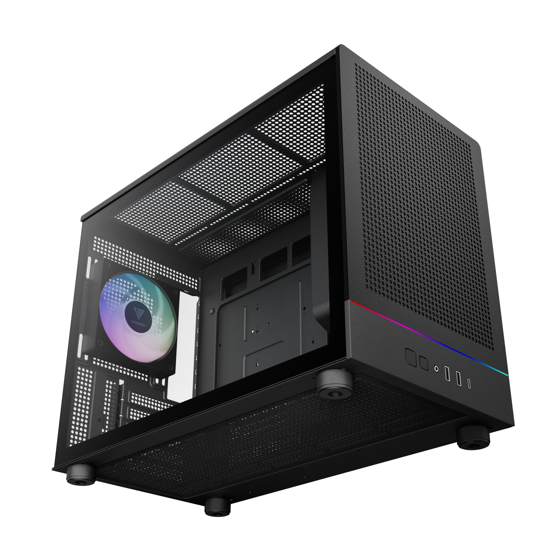 Gamdias ATHENA M4M M-ATX PC CASE Tempered Glass with 3 Built in PWM Fans