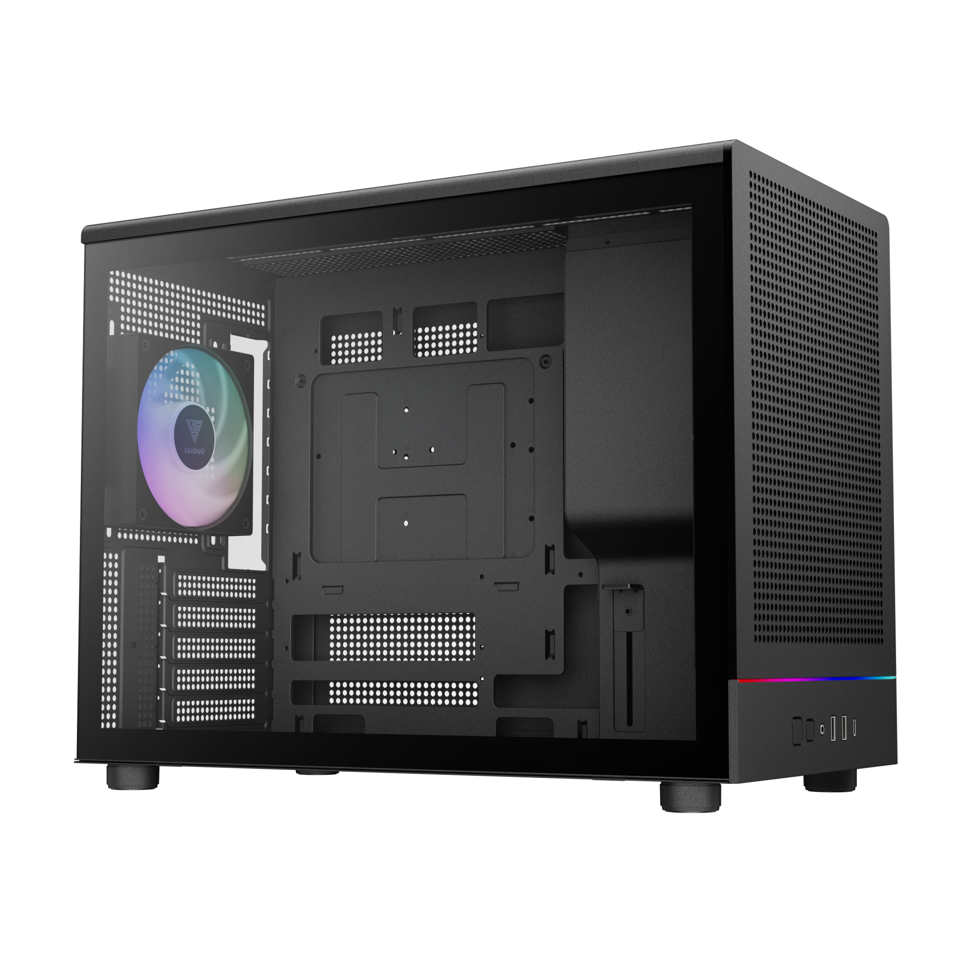 Gamdias ATHENA M4M M-ATX PC CASE Tempered Glass with 3 Built in PWM Fans